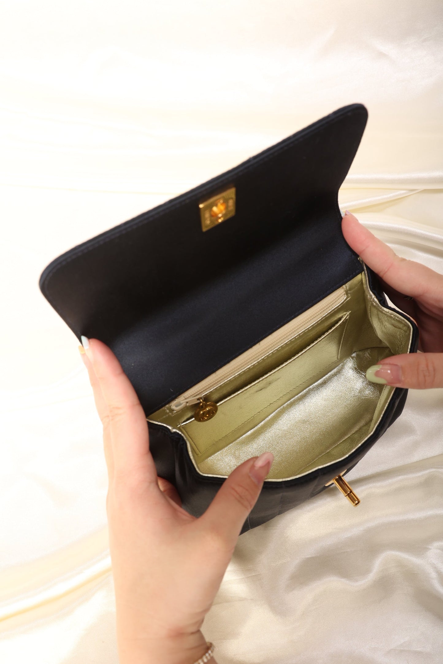 Extremely Rare Chanel Satin Top Handle