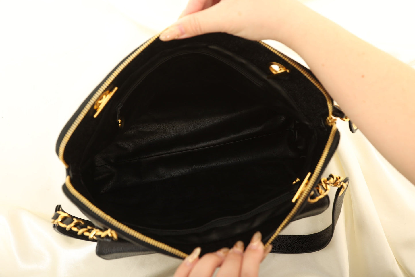 Chanel Caviar Turnlock Tote