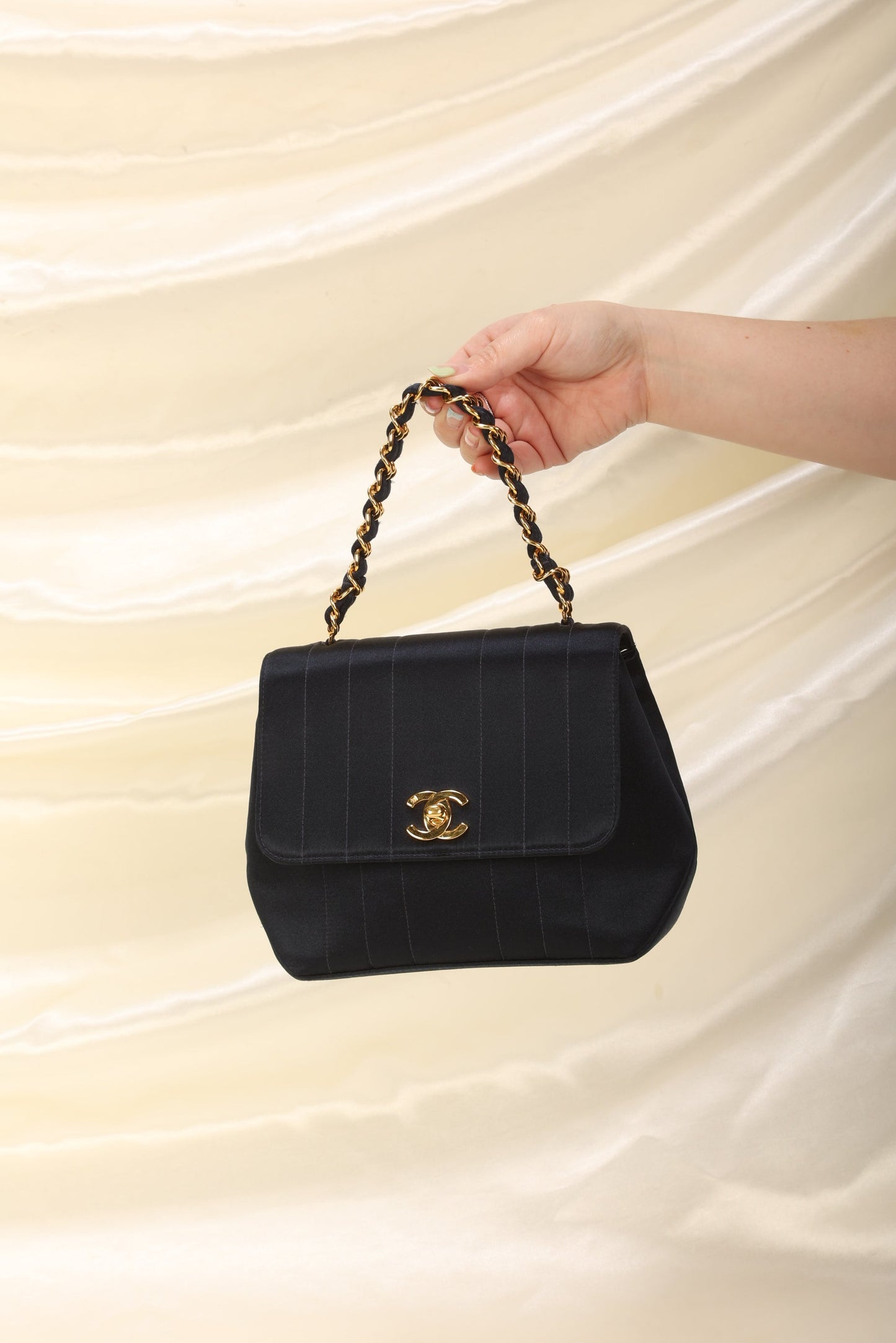Extremely Rare Chanel Satin Top Handle