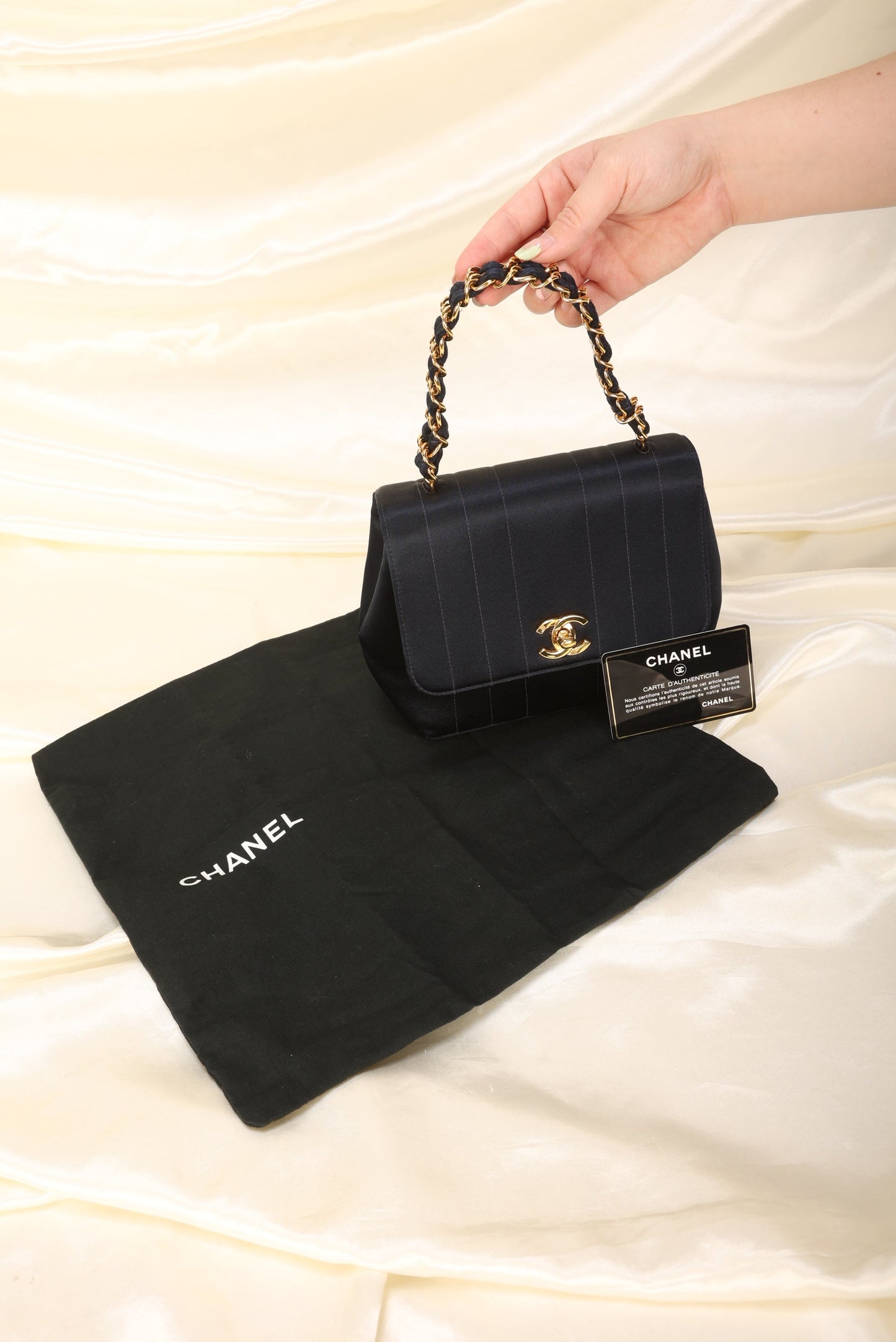Extremely Rare Chanel Satin Top Handle