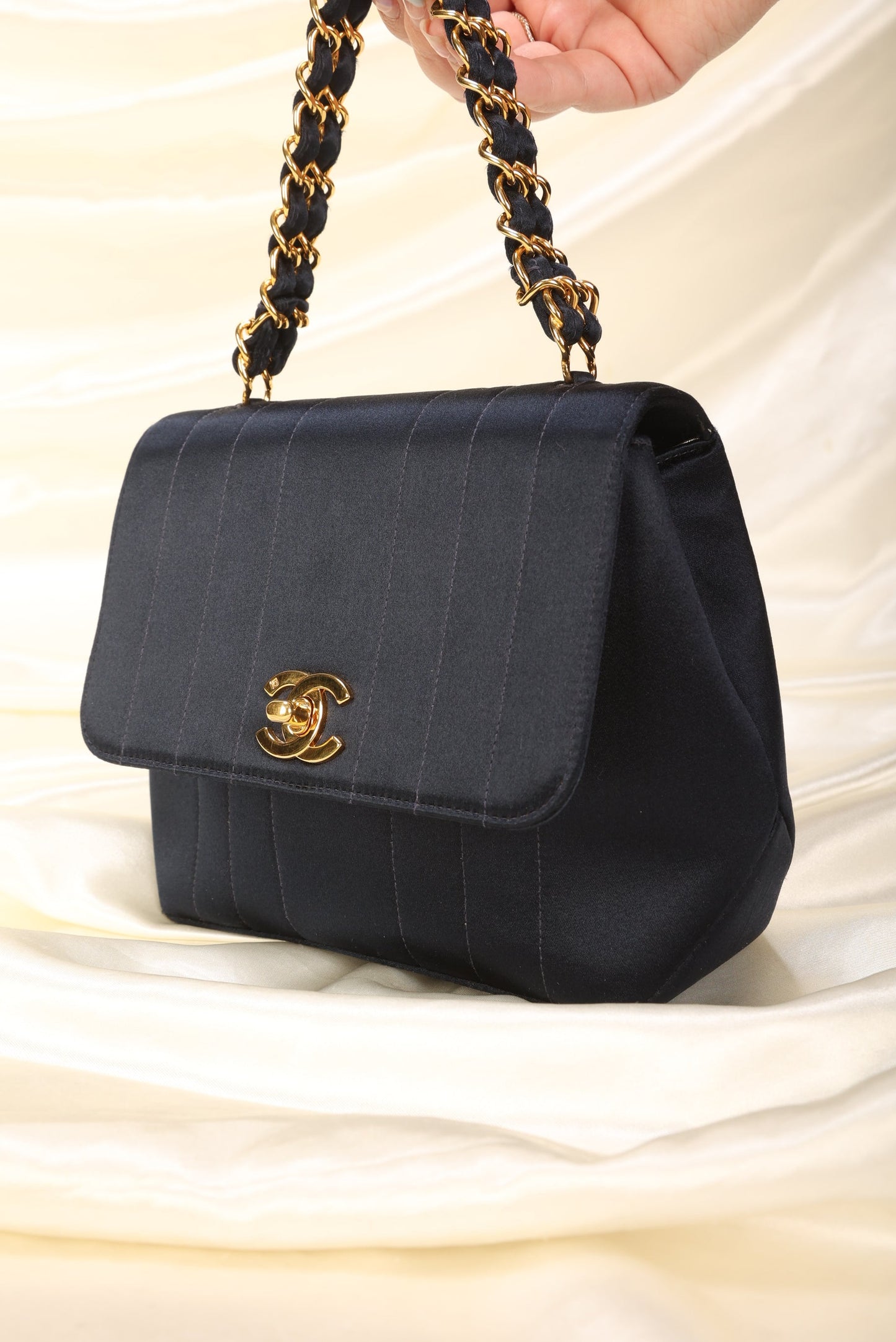 Extremely Rare Chanel Satin Top Handle
