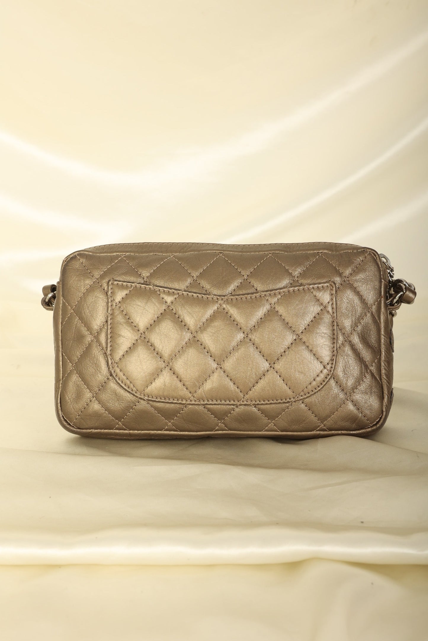 Chanel 2006 Calfskin Metallic Cambon Chain Pochette