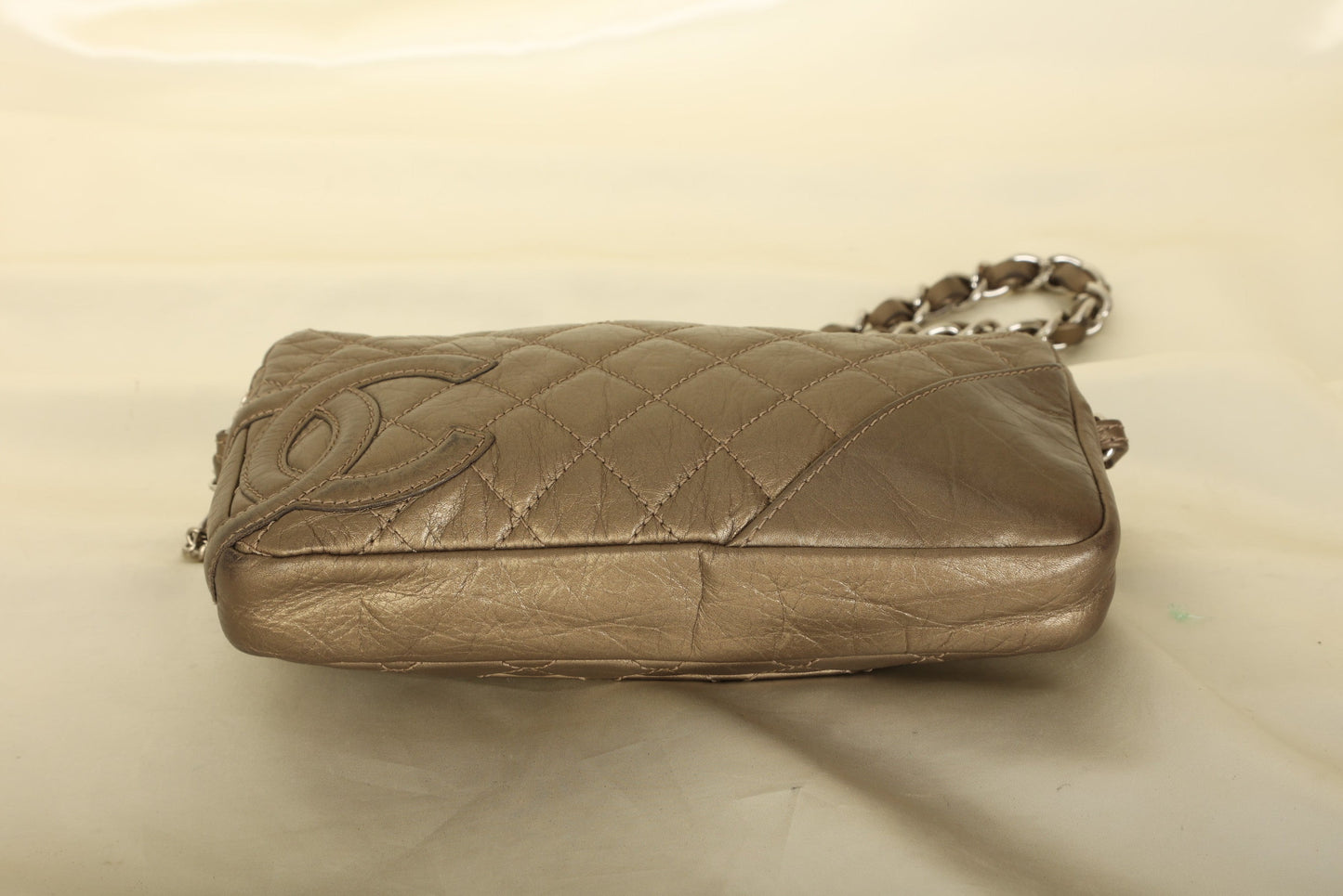 Chanel 2006 Calfskin Metallic Cambon Chain Pochette