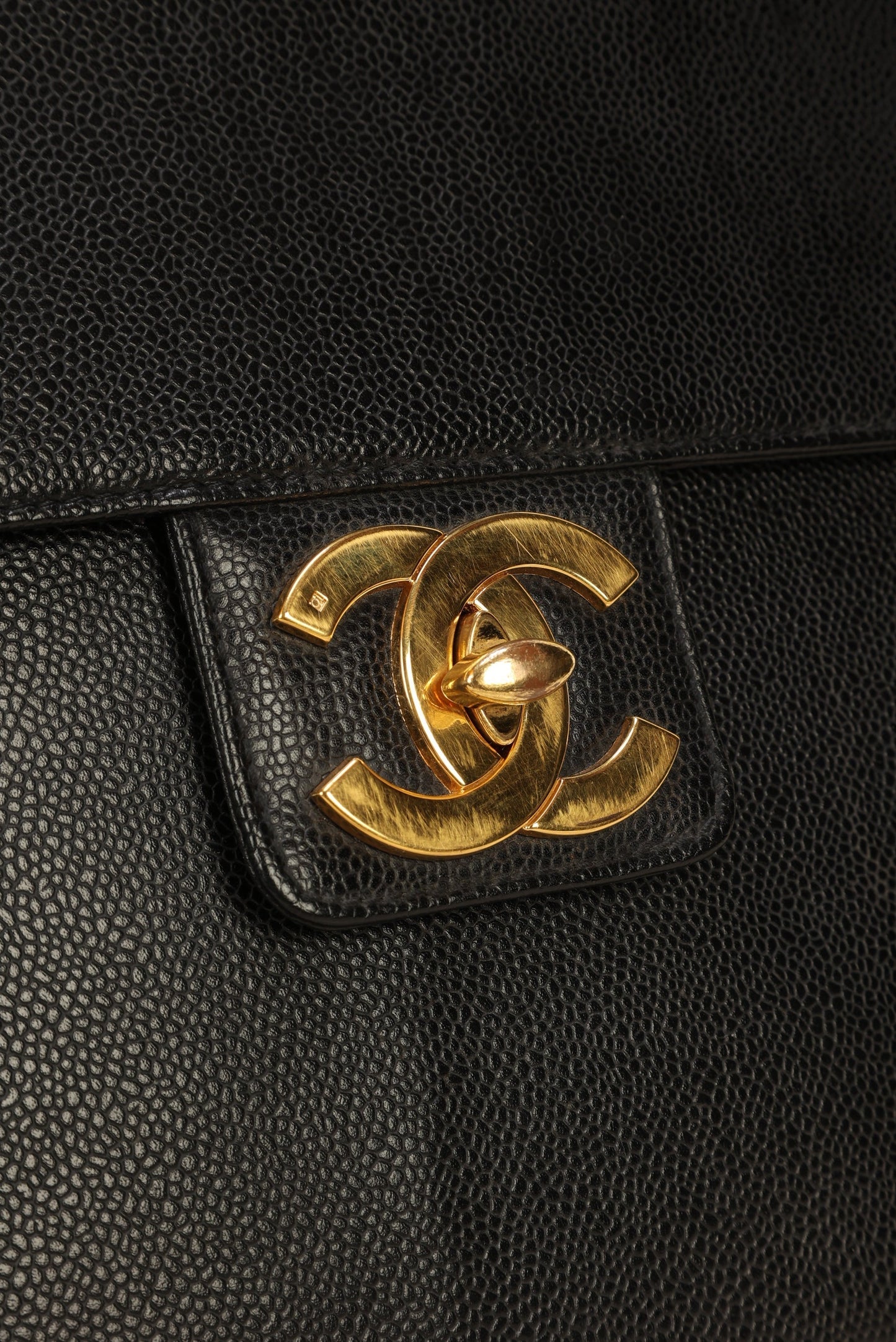 Chanel XL Logo Caviar Briefcase Bag