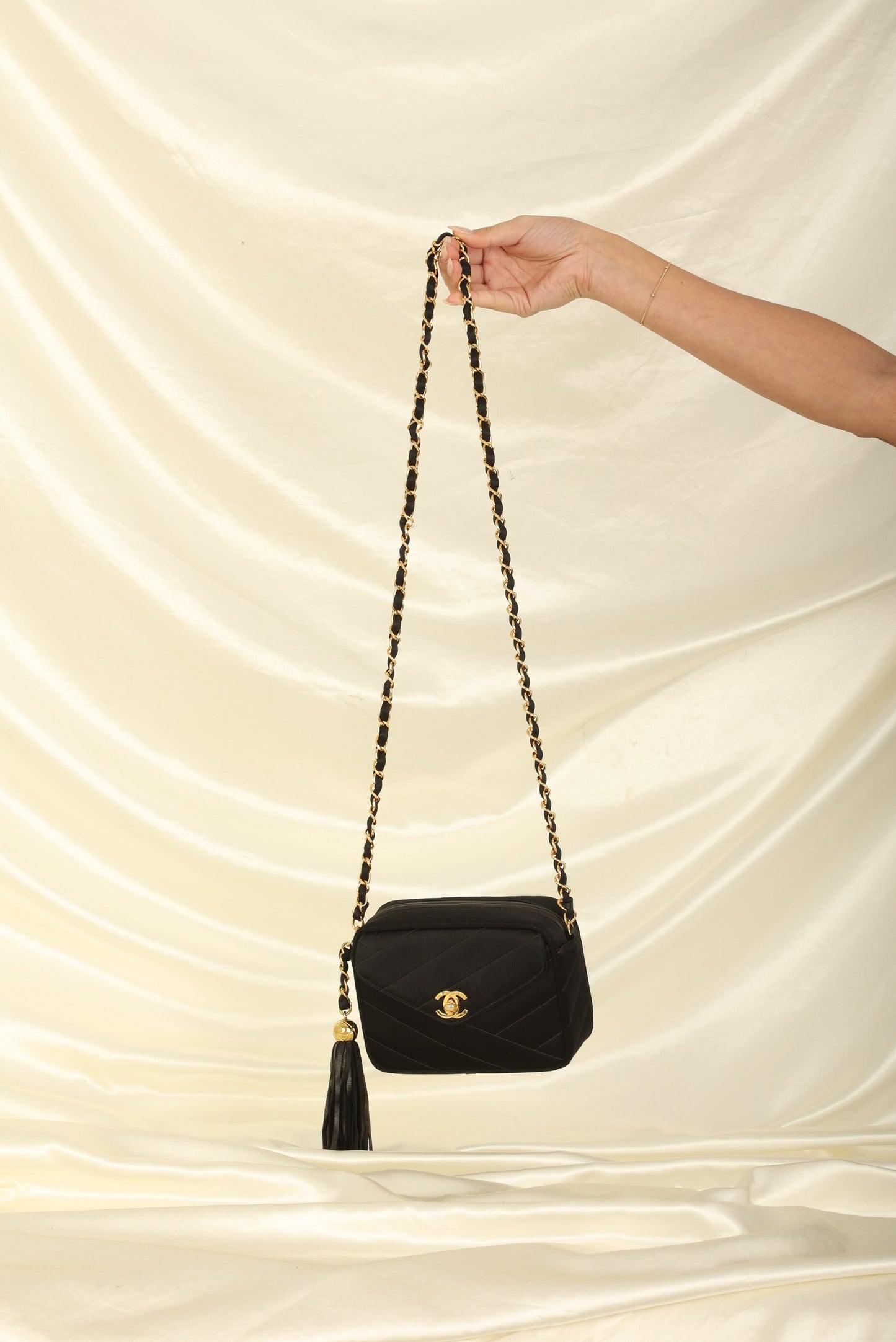 Chanel 1994 Satin Turnlock Mini Camera Bag