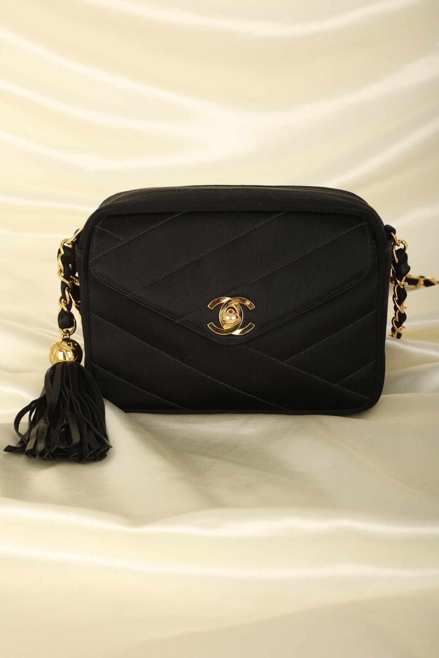 Chanel 1994 Satin Turnlock Mini Camera Bag