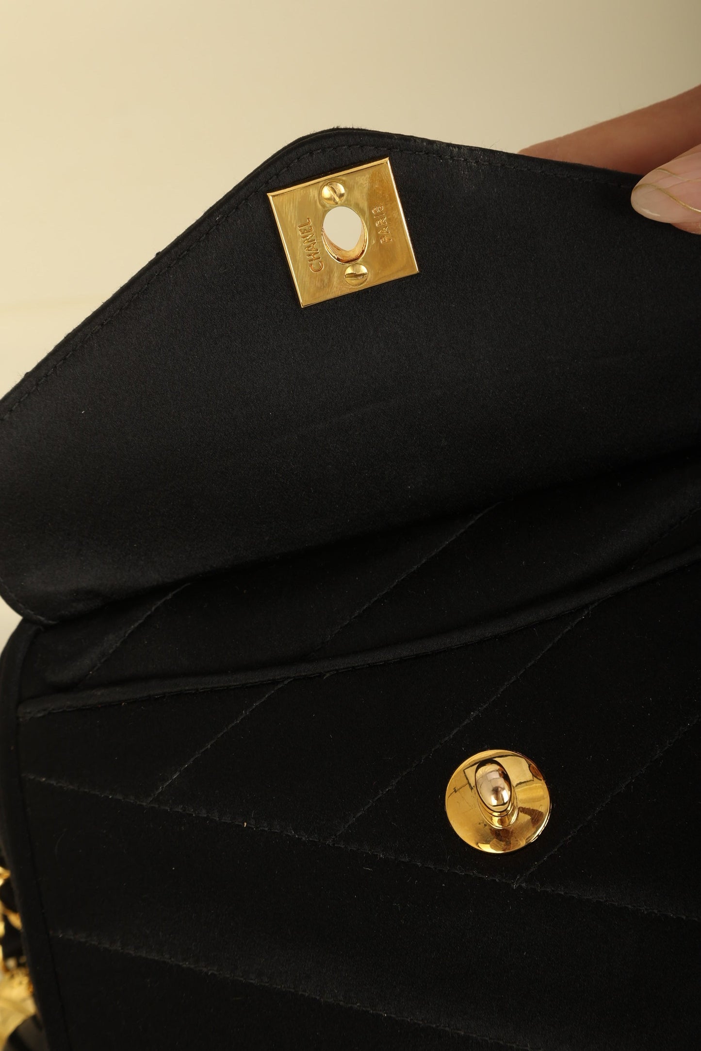Chanel 1994 Satin Turnlock Mini Camera Bag