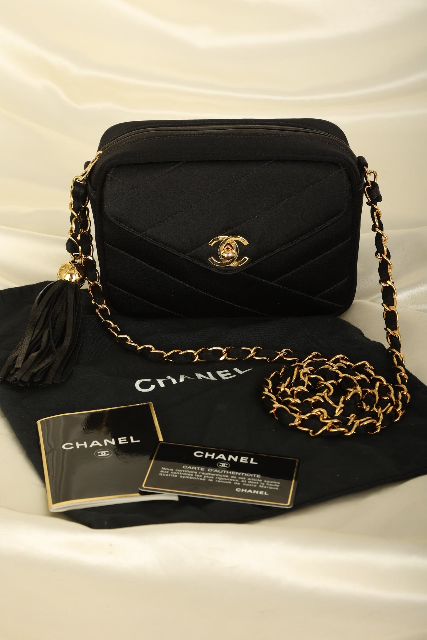 Chanel 1994 Satin Turnlock Mini Camera Bag