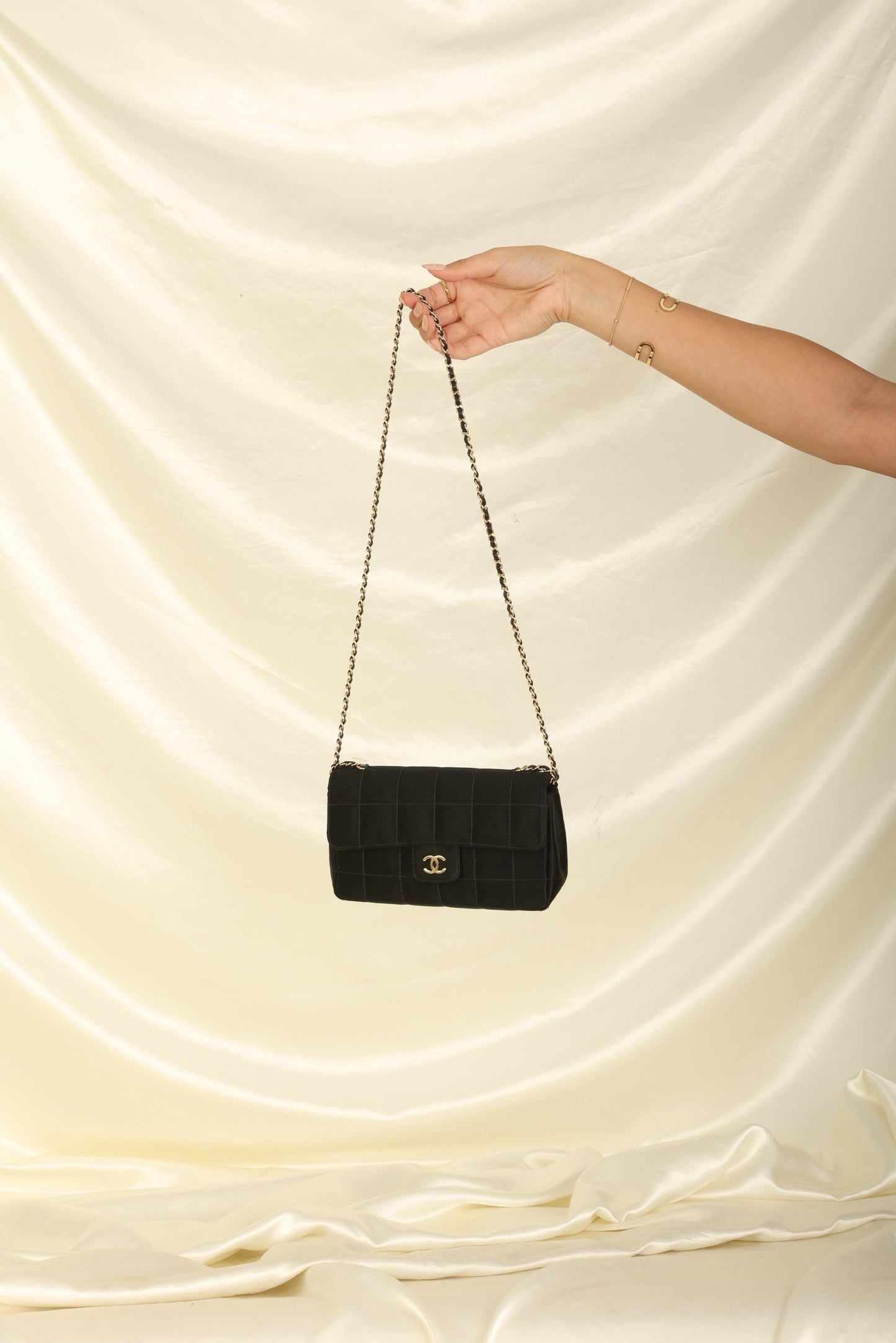Chanel Satin Mini Chocolate Bar Flap