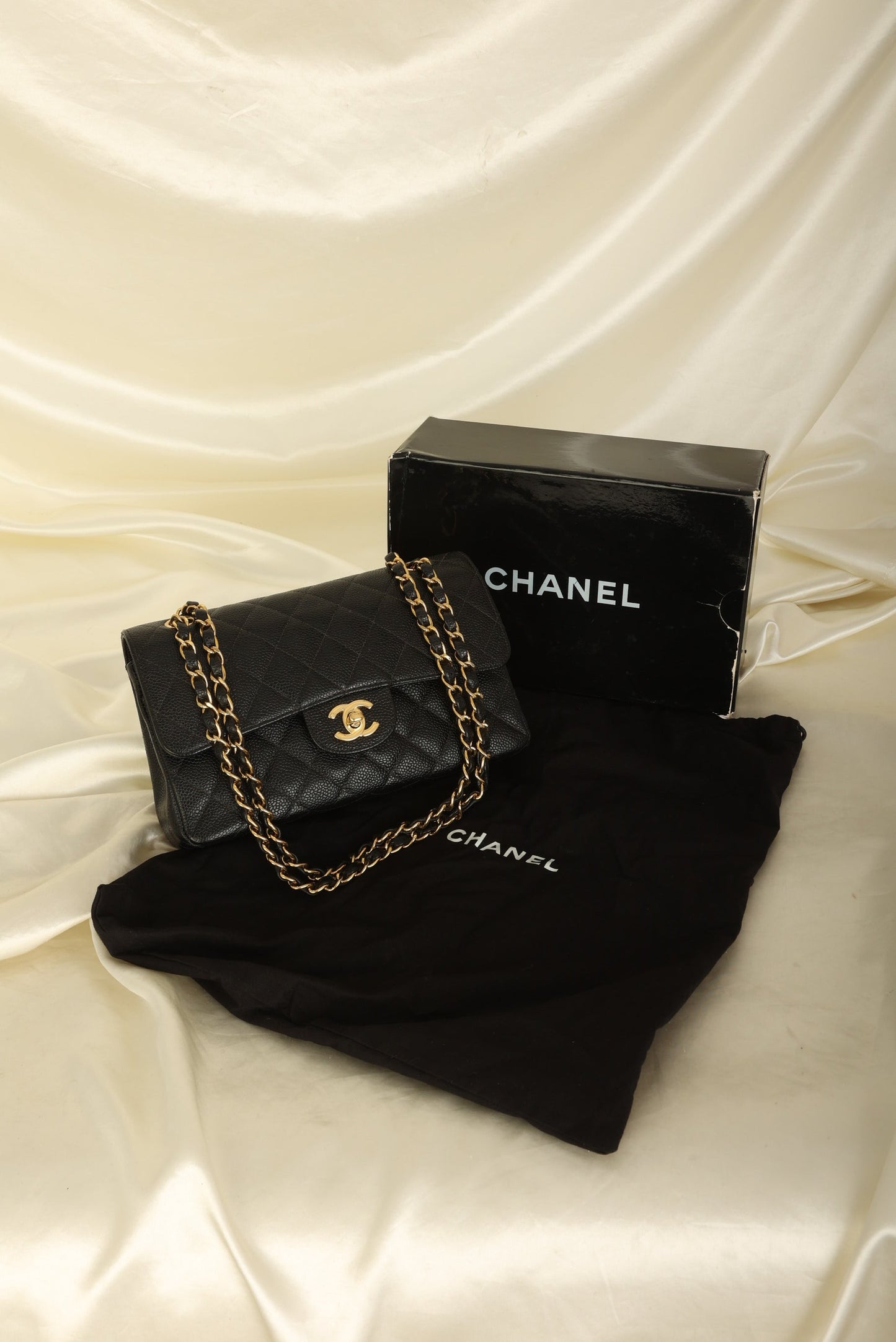 Chanel 2003 Caviar Small Double Flap