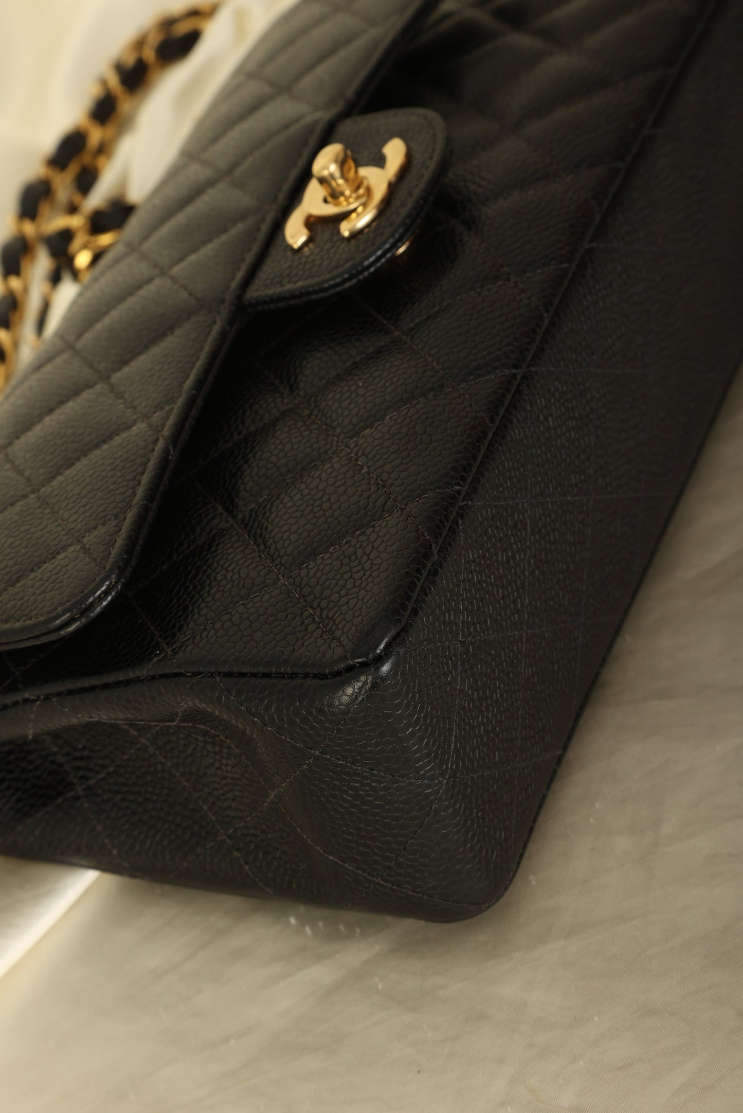 Chanel 2003 Caviar Small Double Flap