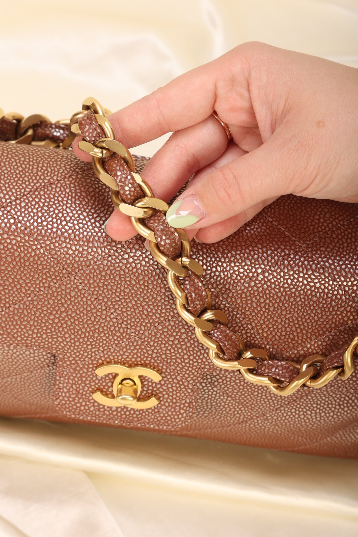Chanel Caviar Iridescent Flap Bag