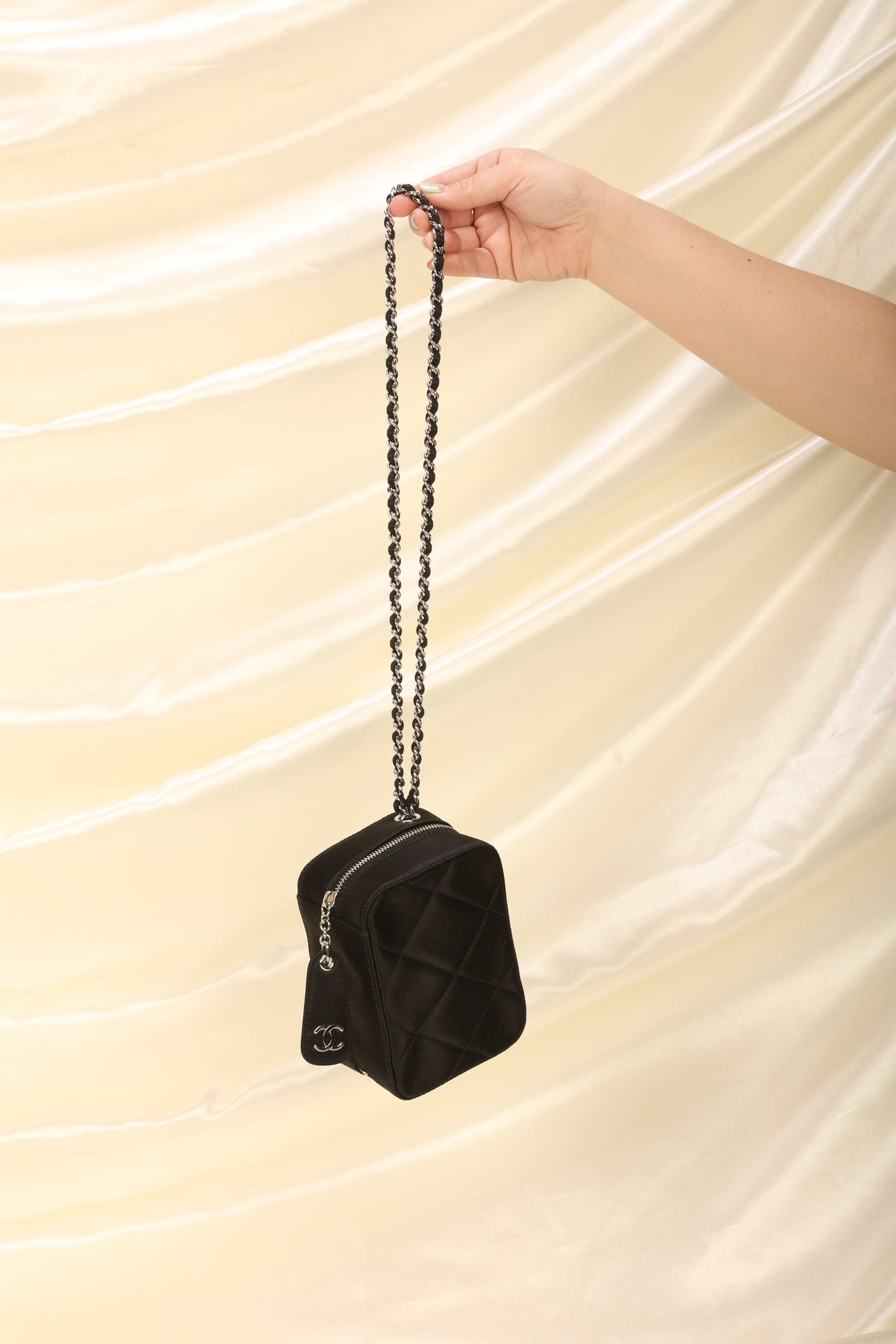 Chanel Satin Mini Box Bracelet Bag