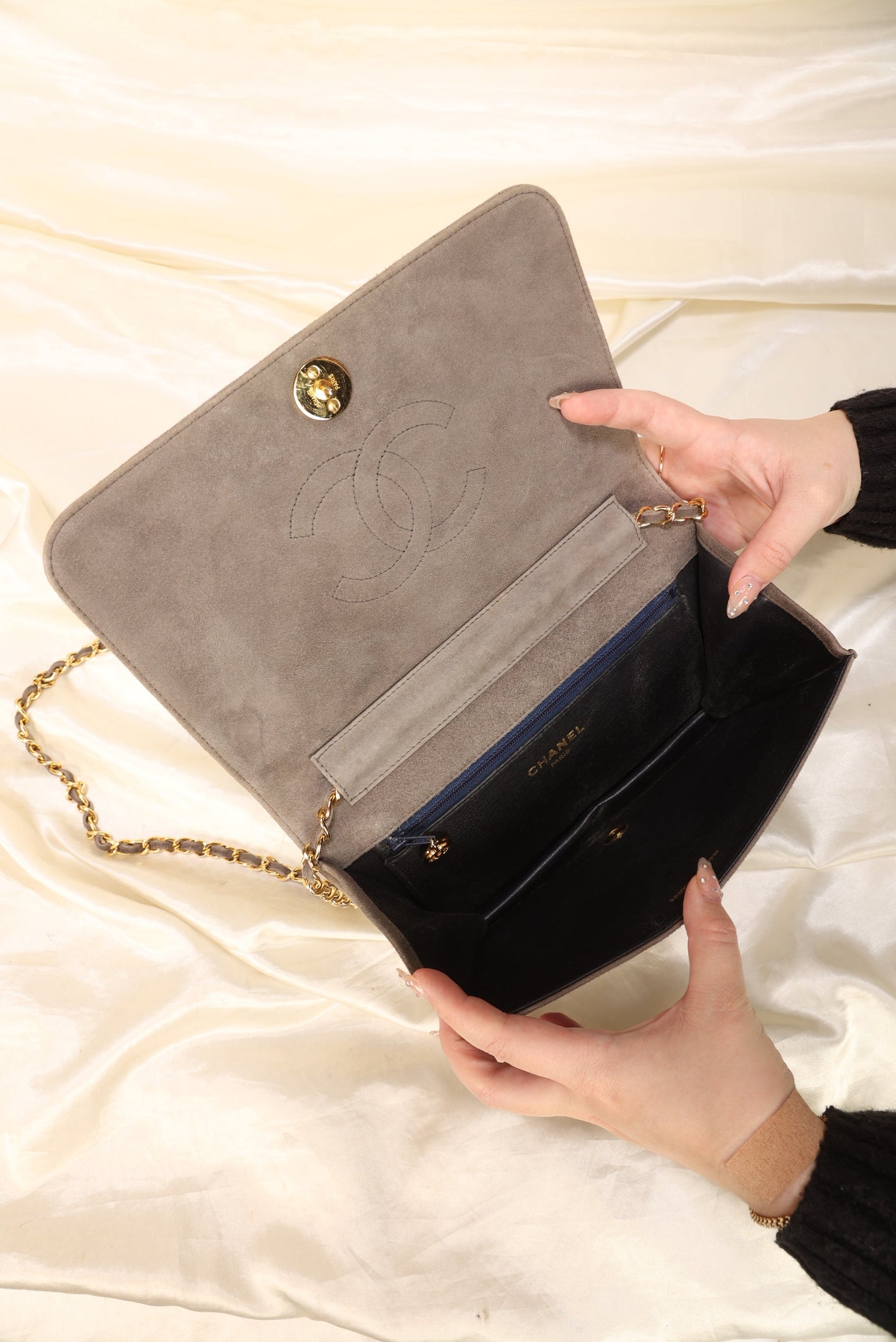 Extremely Rare Chanel Suede Full Flap