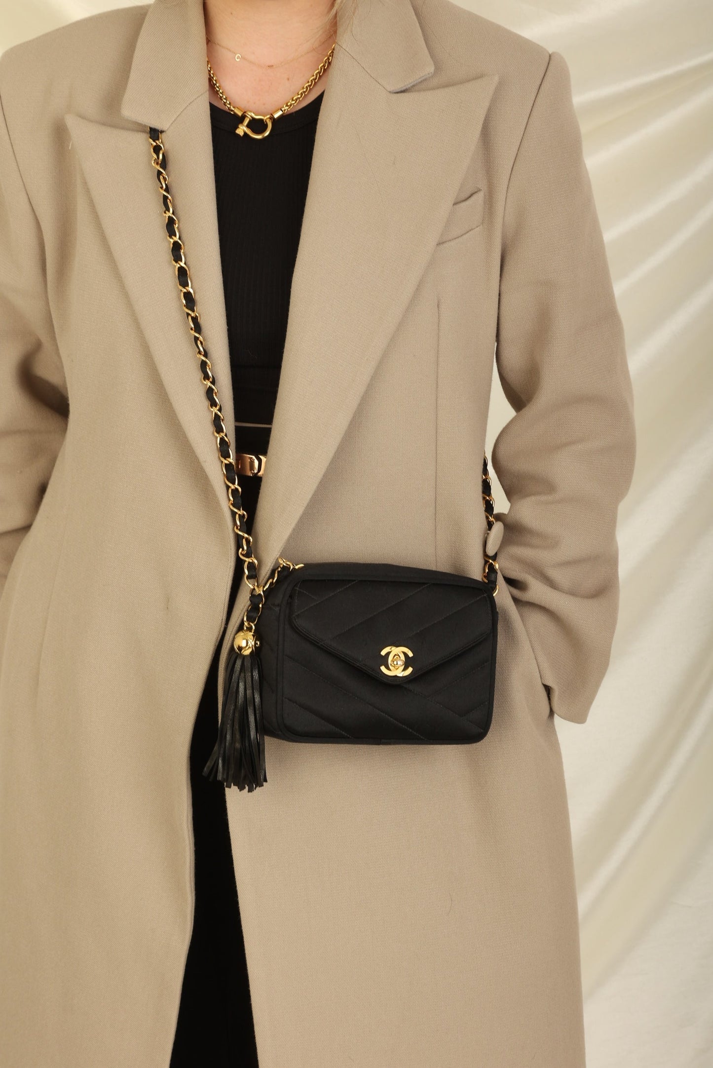 Chanel 1994 Satin Turnlock Mini Camera Bag