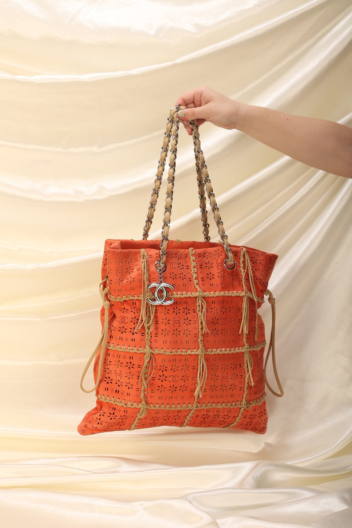 Extremely Rare Chanel Suede Fringe Tote