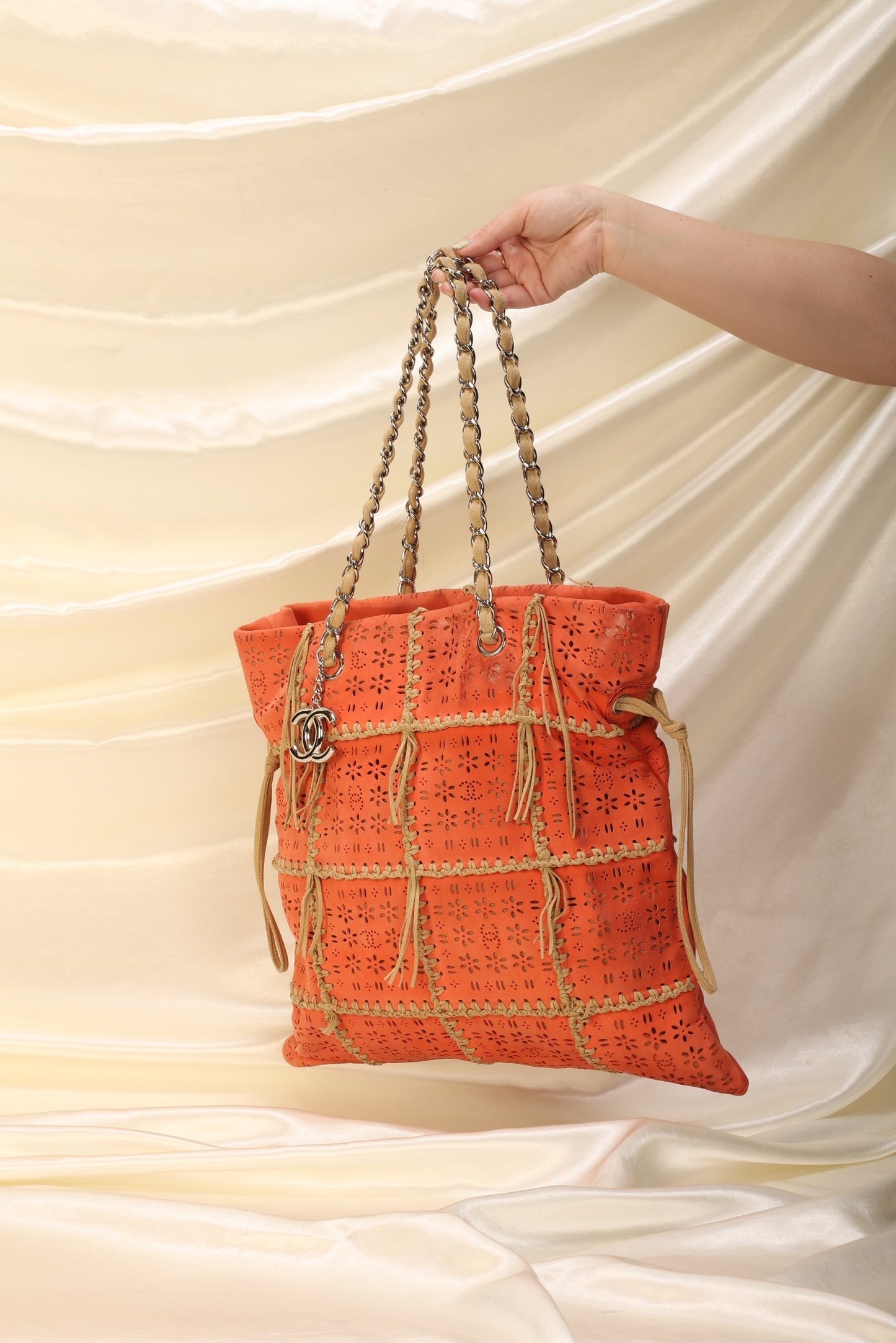 Extremely Rare Chanel Suede Fringe Tote