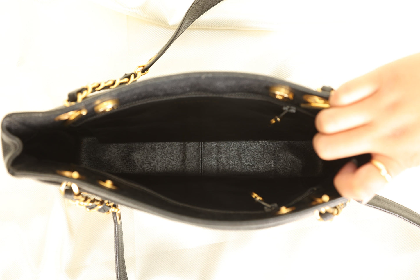 Chanel Caviar Mini Logo Tote