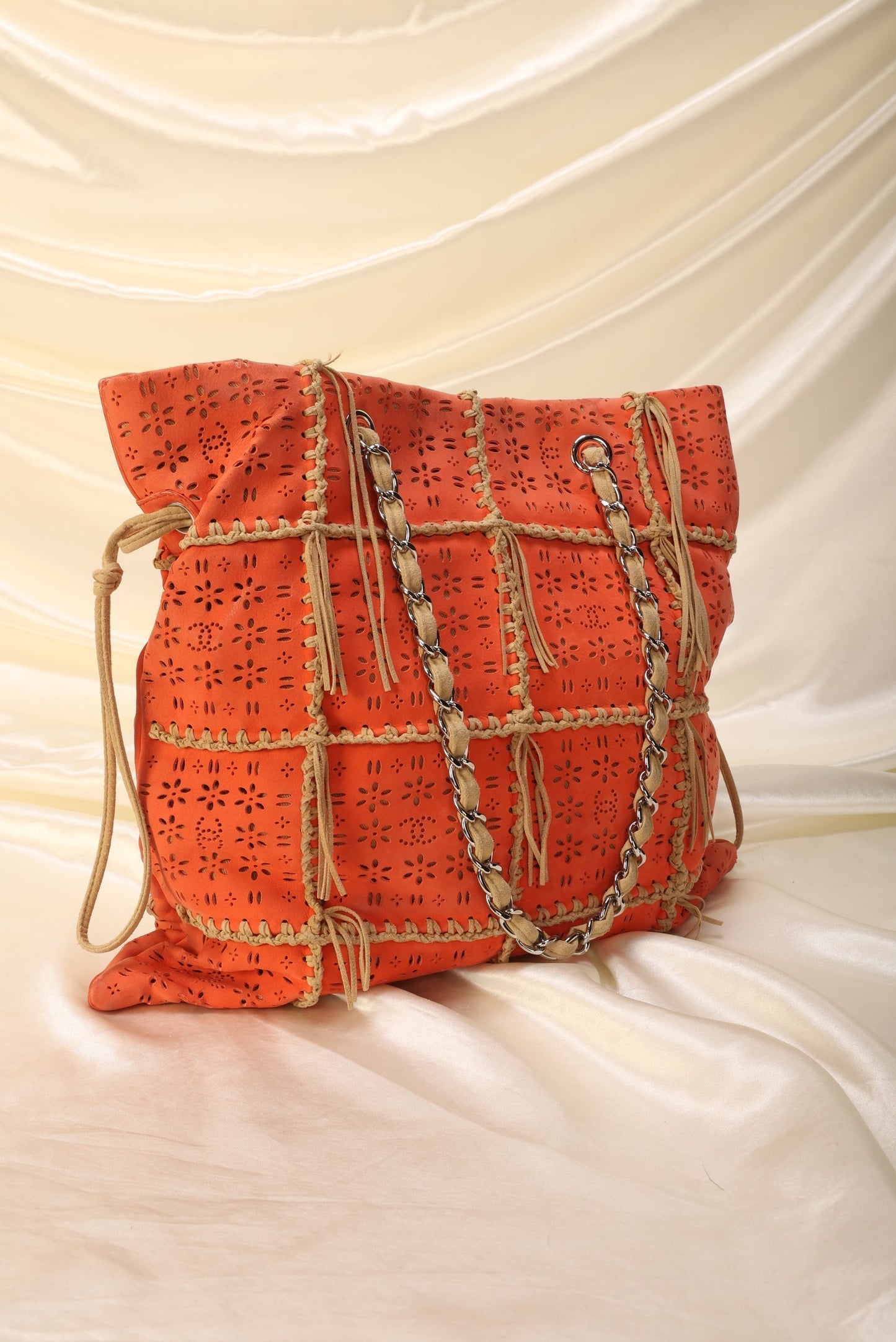 Extremely Rare Chanel Suede Fringe Tote