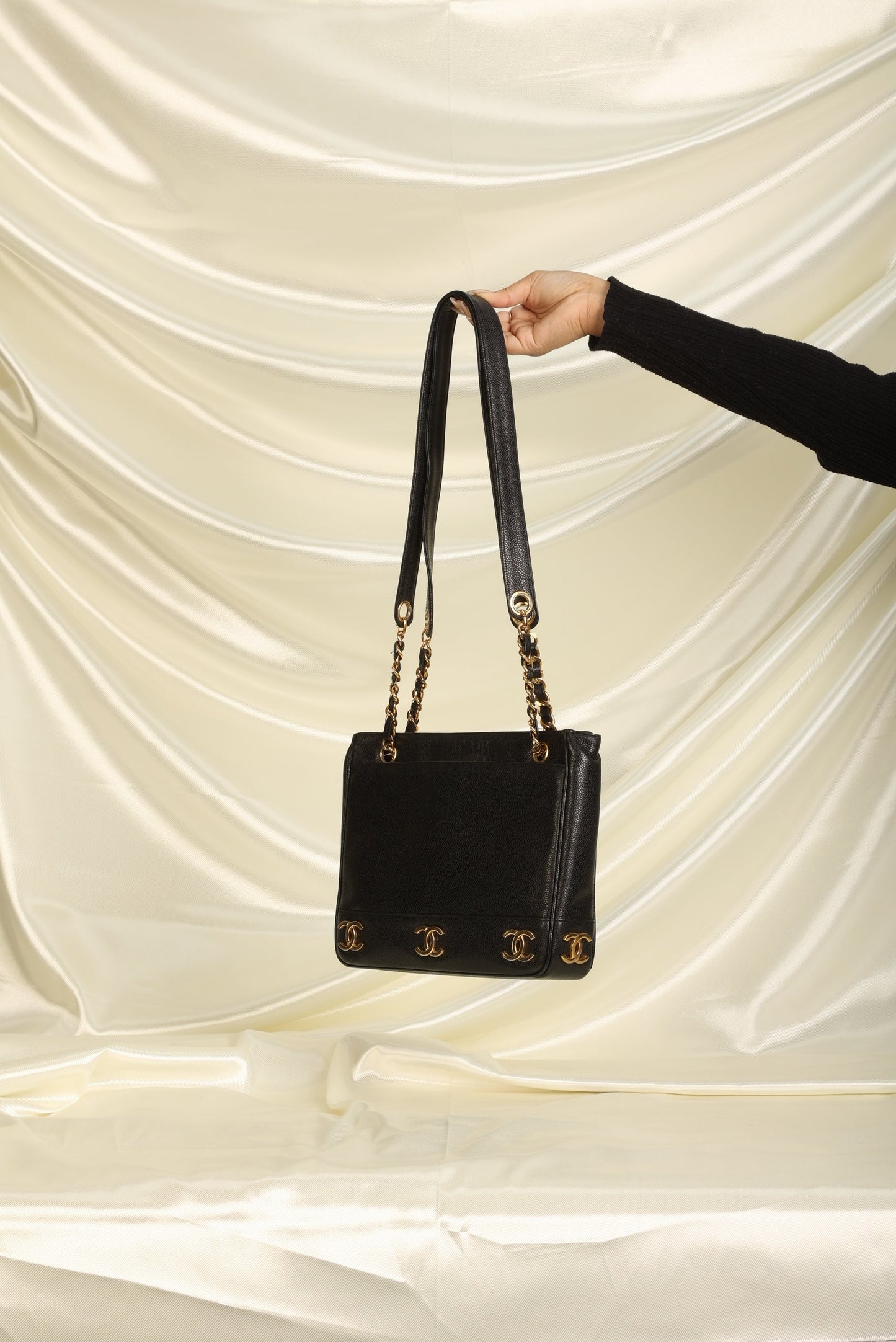 Chanel Caviar Mini Logo Tote