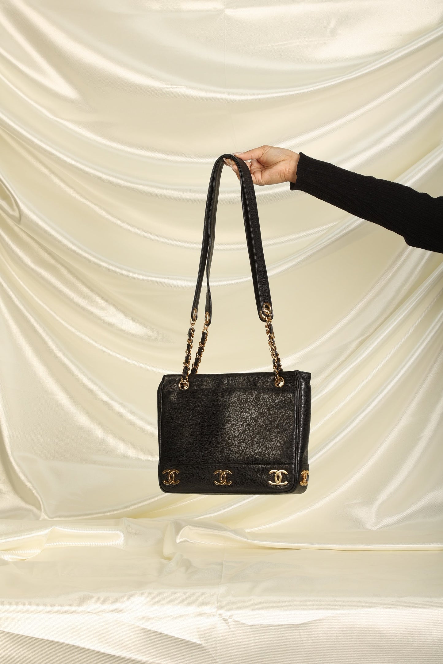Chanel Caviar Mini Logo Tote