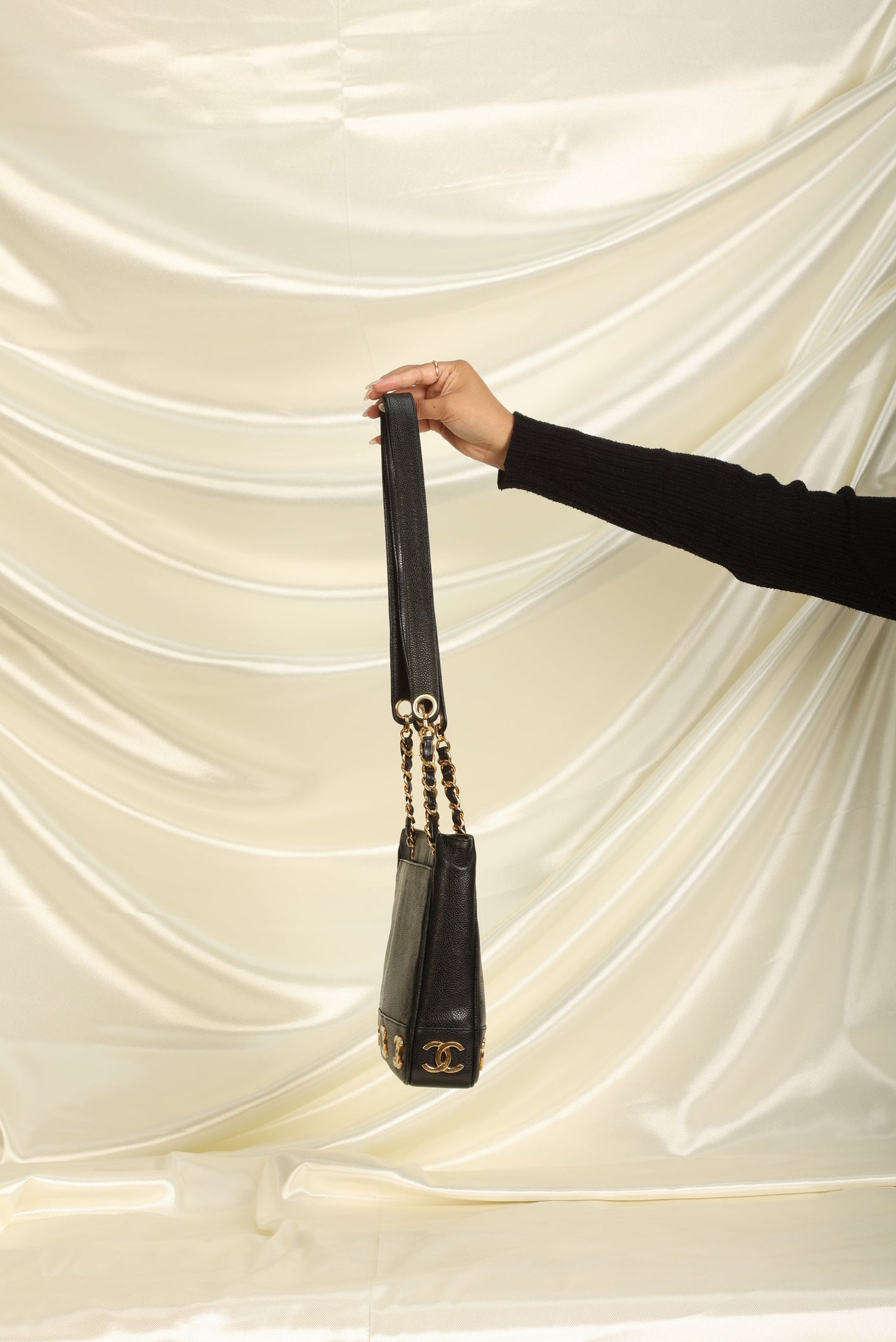 Chanel Caviar Mini Logo Tote