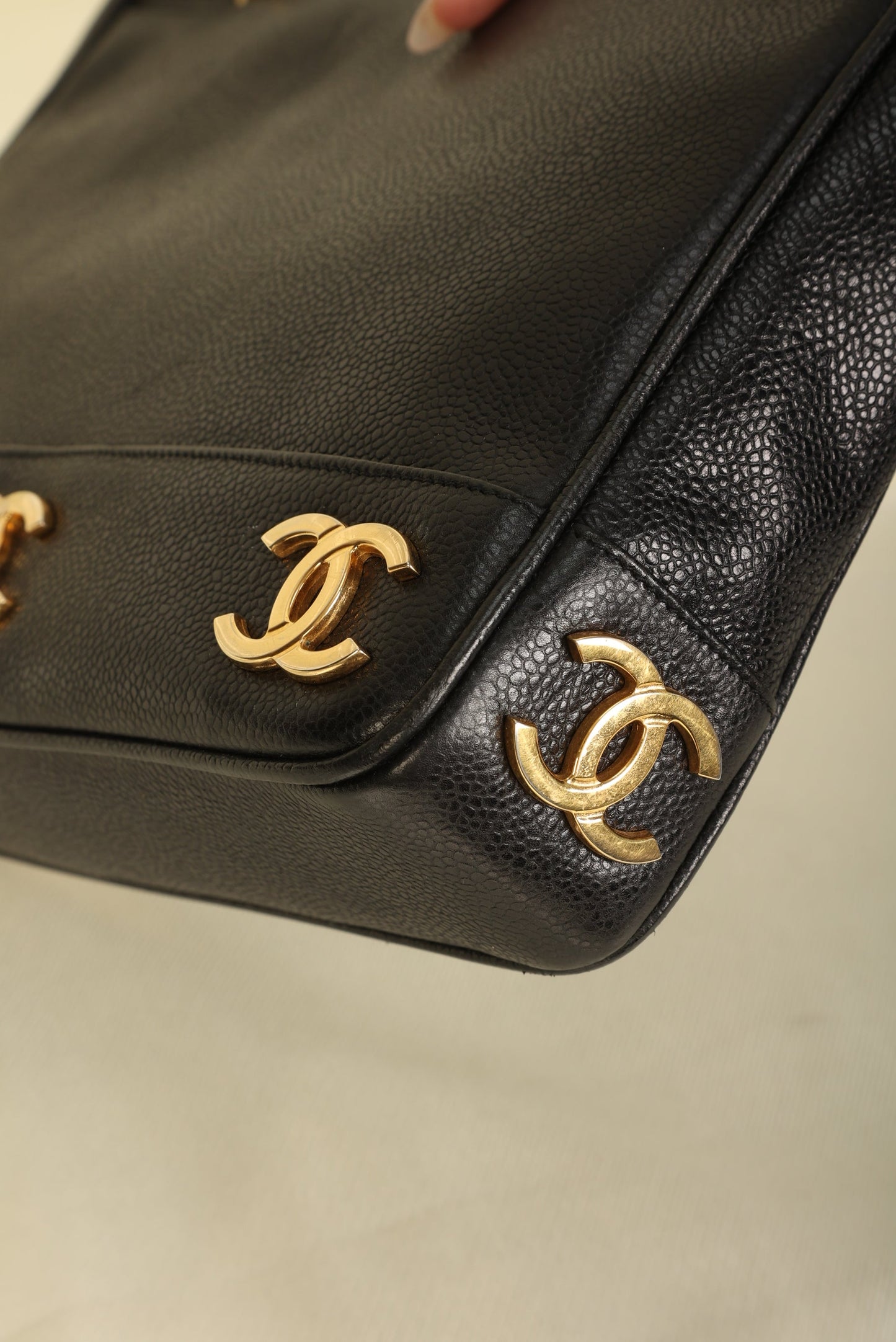 Chanel Caviar Mini Logo Tote