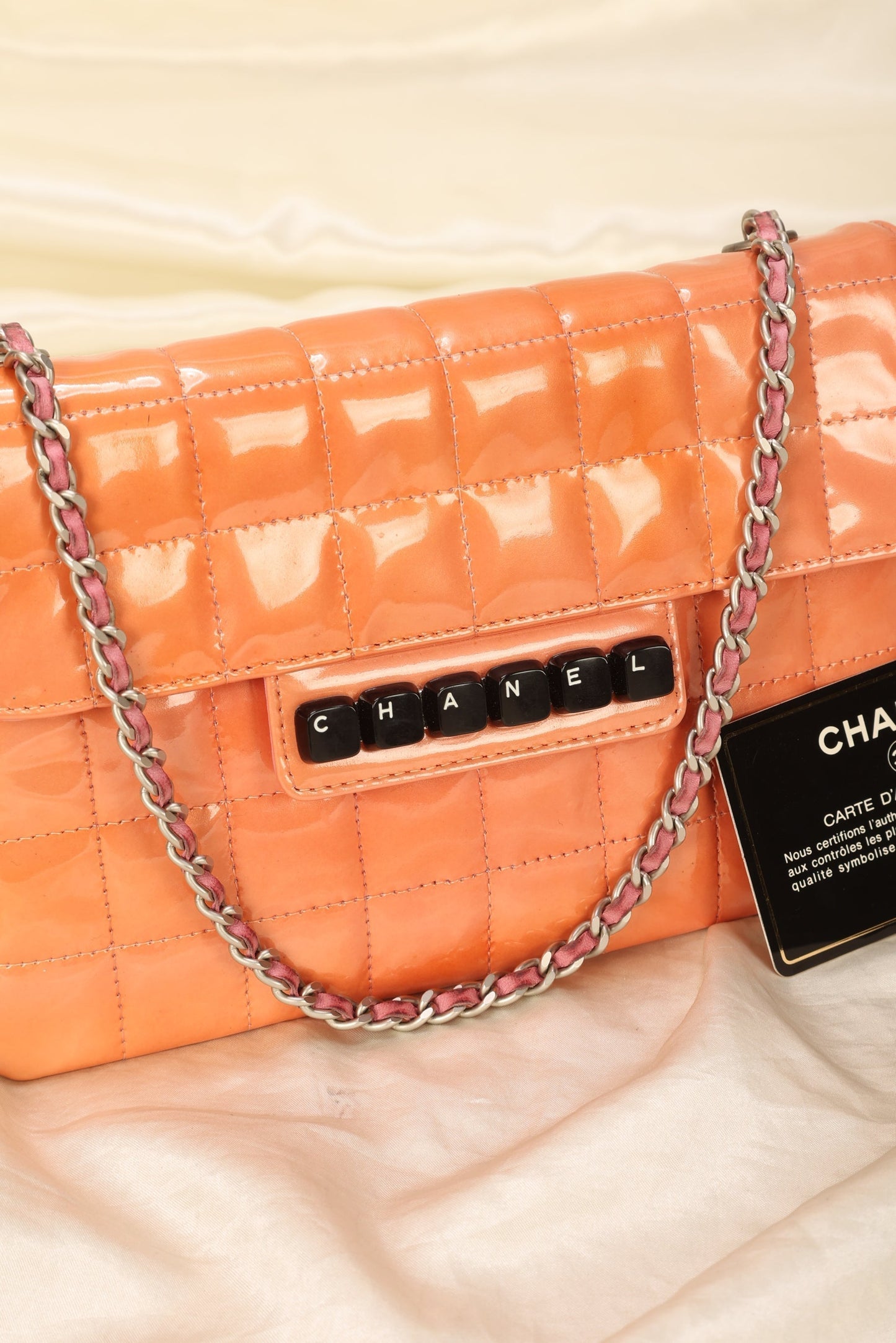 Chanel Patent Square Quilt Pochette