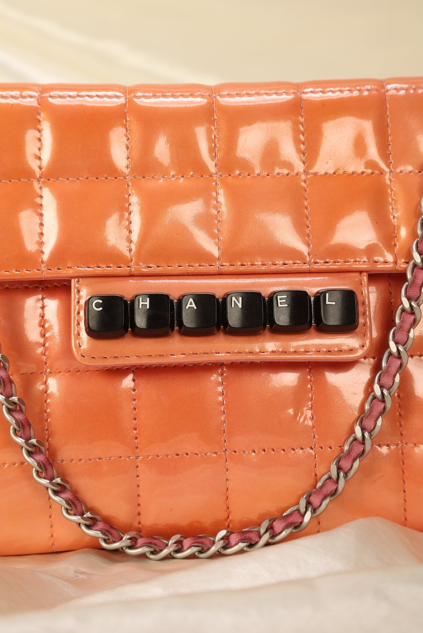 Chanel Patent Square Quilt Pochette