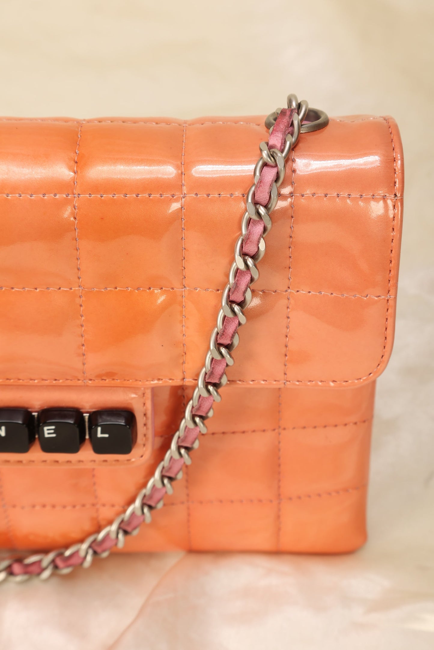 Chanel Patent Square Quilt Pochette