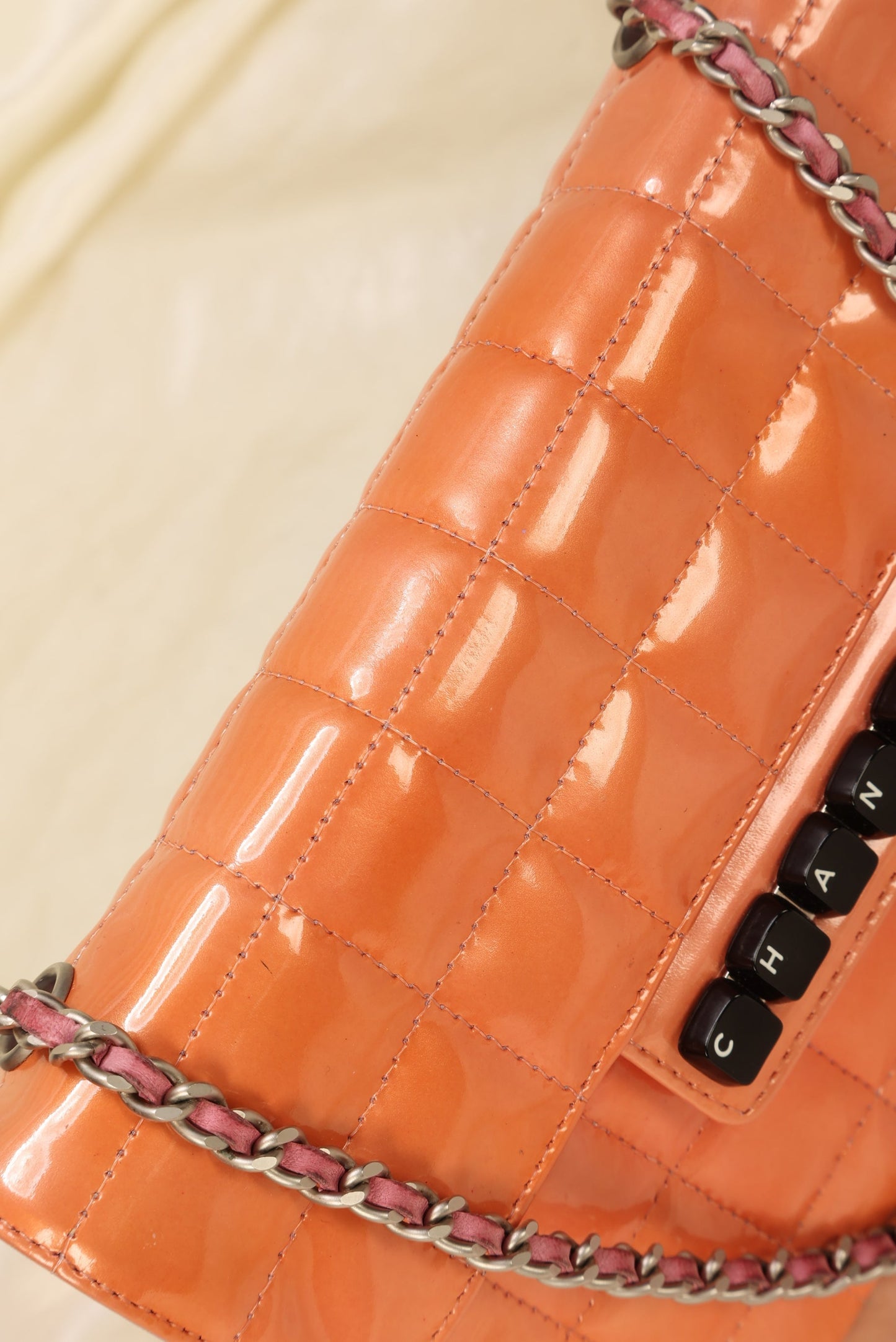 Chanel Patent Square Quilt Pochette