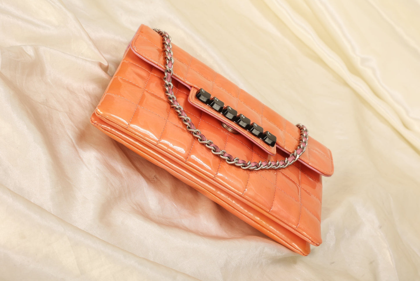 Chanel Patent Square Quilt Pochette