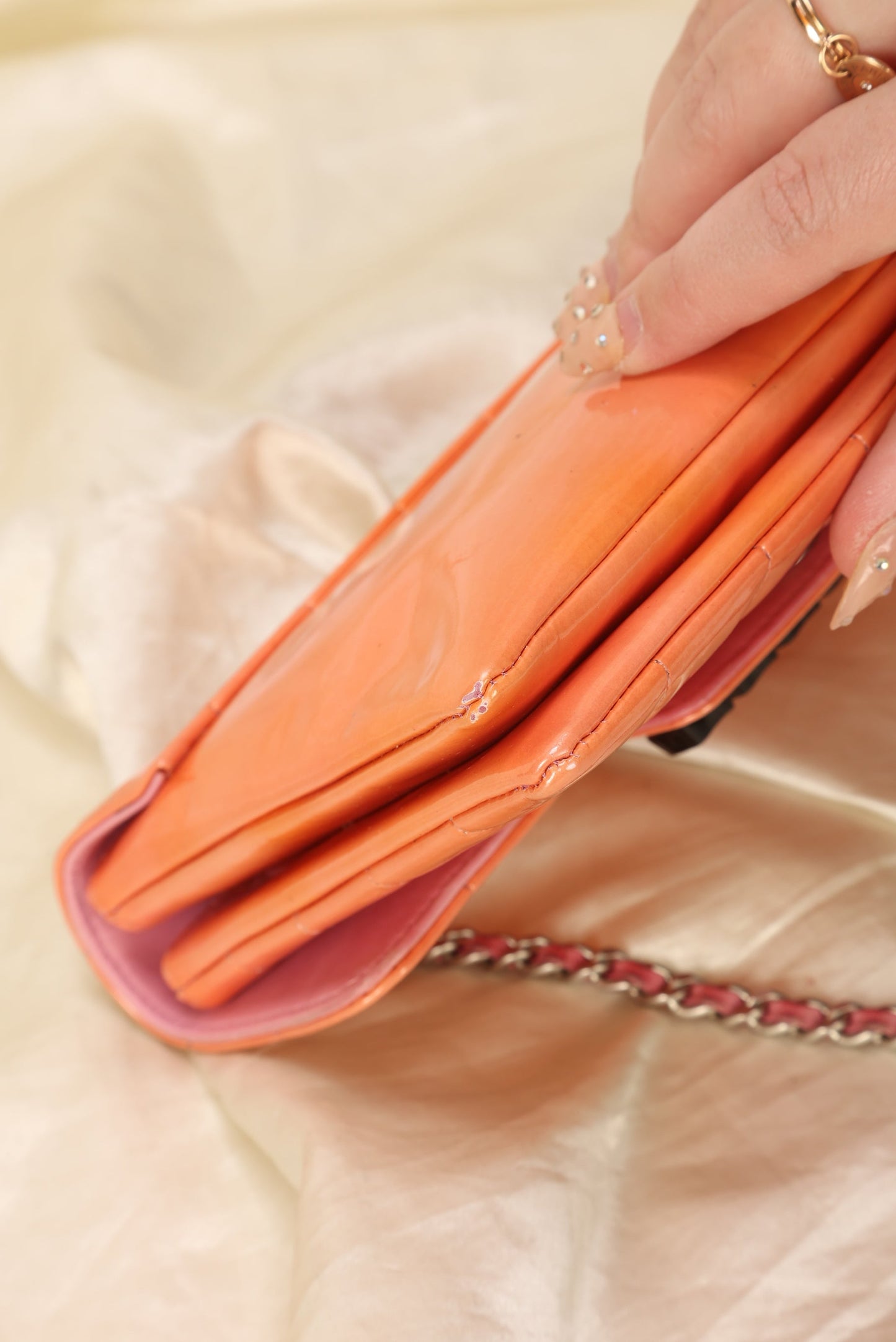 Chanel Patent Square Quilt Pochette