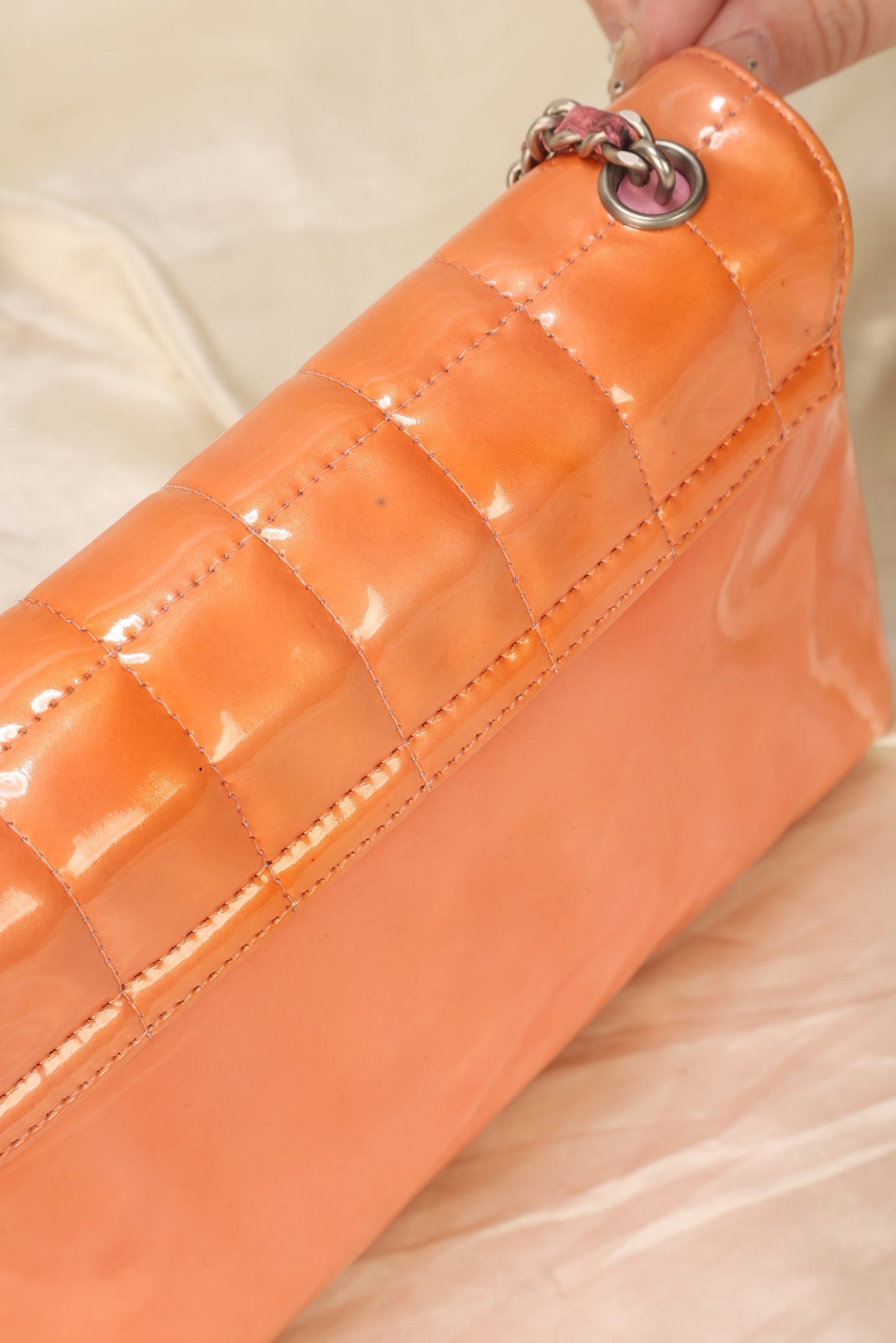 Chanel Patent Square Quilt Pochette