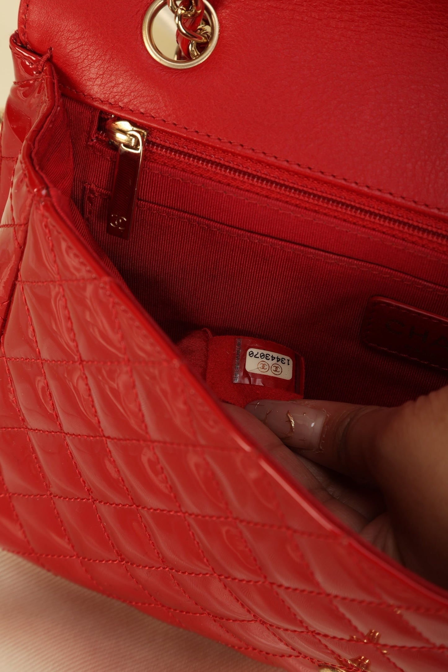 Extremely Rare Chanel Patent Charm Flap Bag