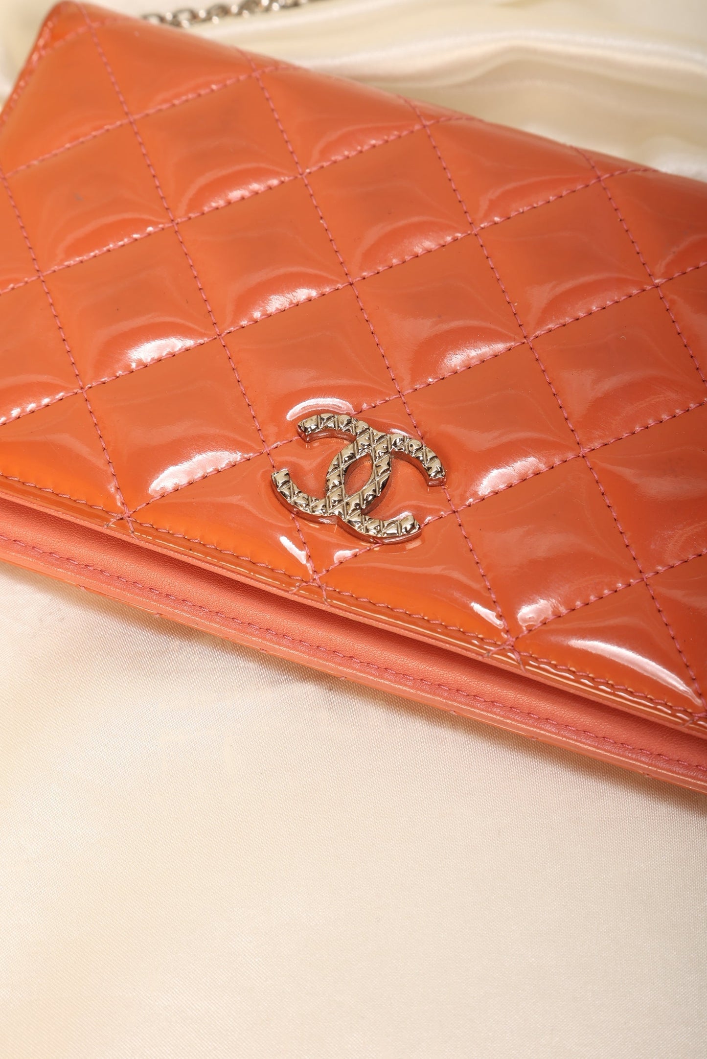 Chanel Patent Wallet on Chain