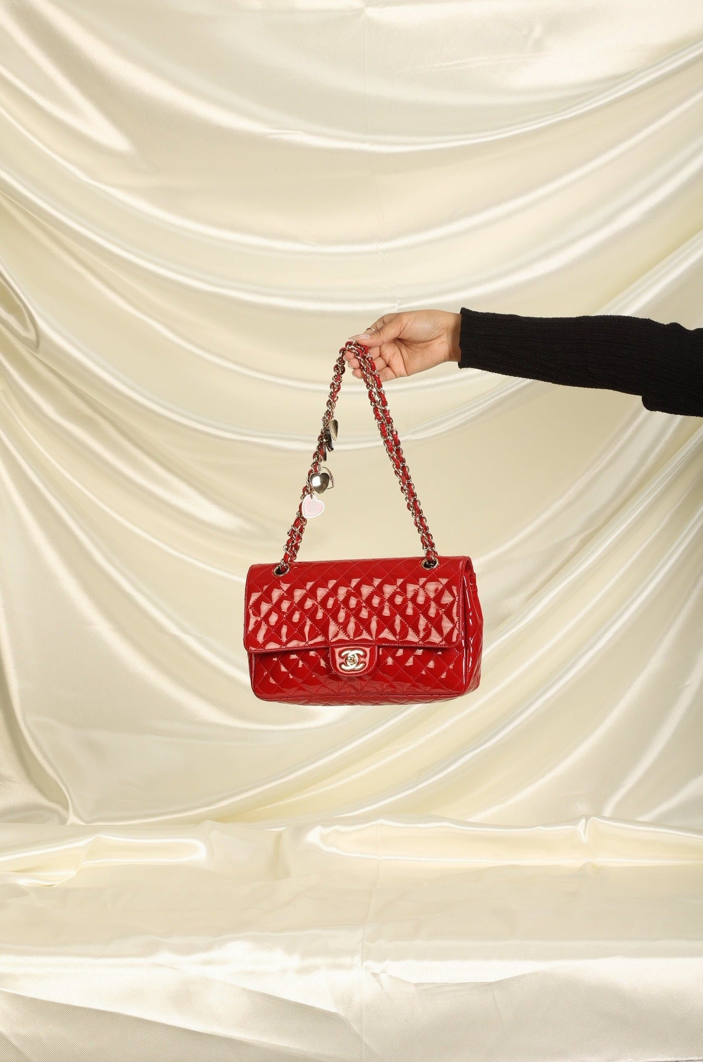 Extremely Rare Chanel Patent Charm Flap Bag