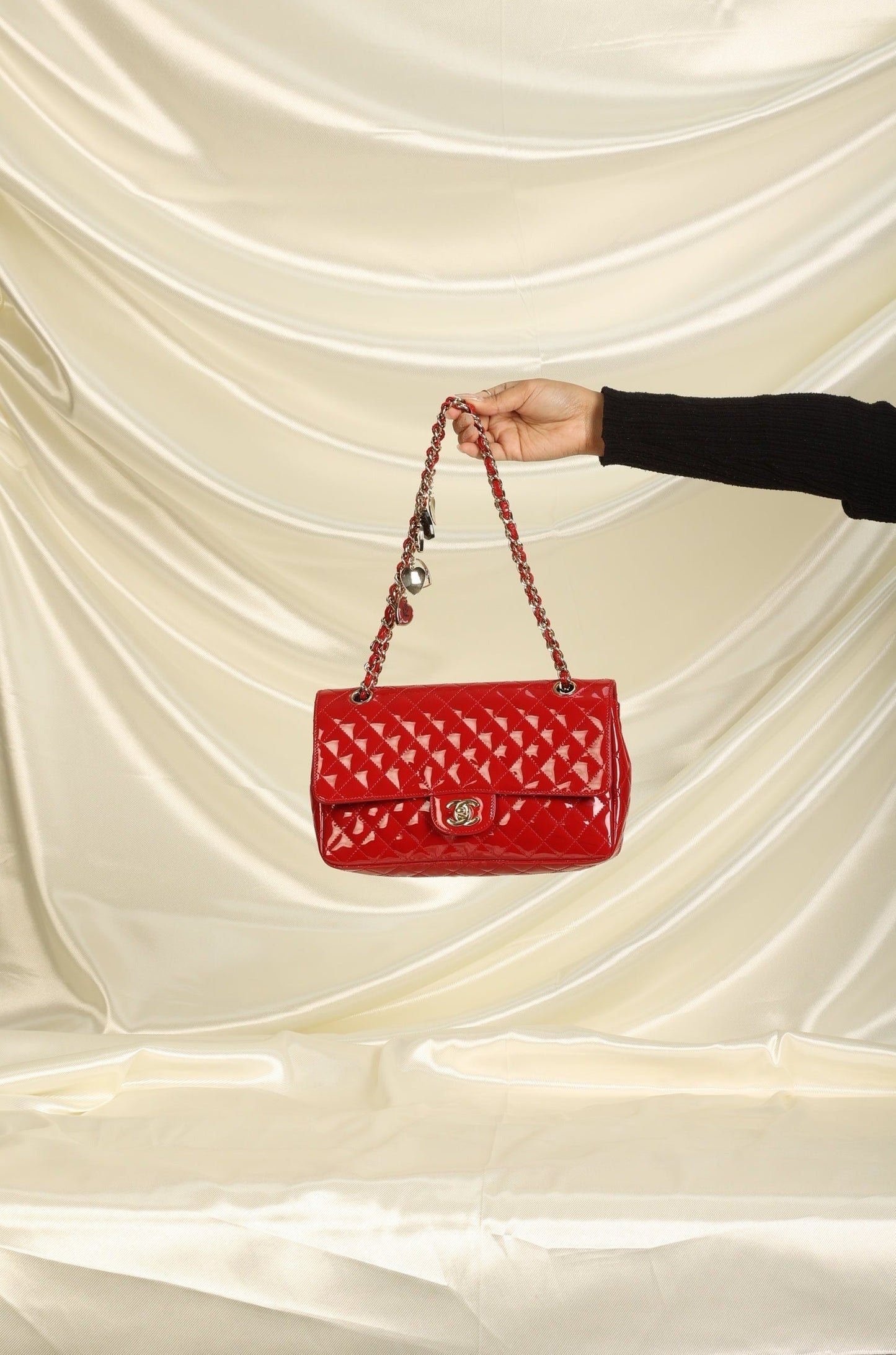 Extremely Rare Chanel Patent Charm Flap Bag