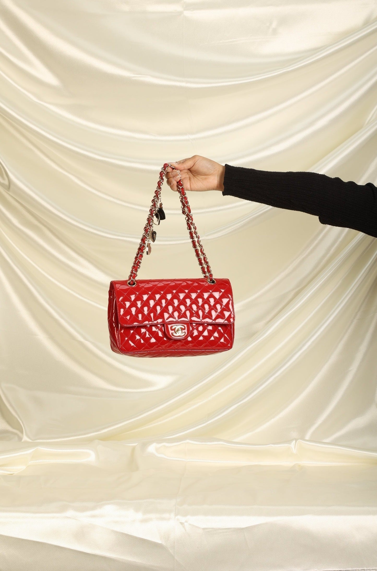 Extremely Rare Chanel Patent Charm Flap Bag