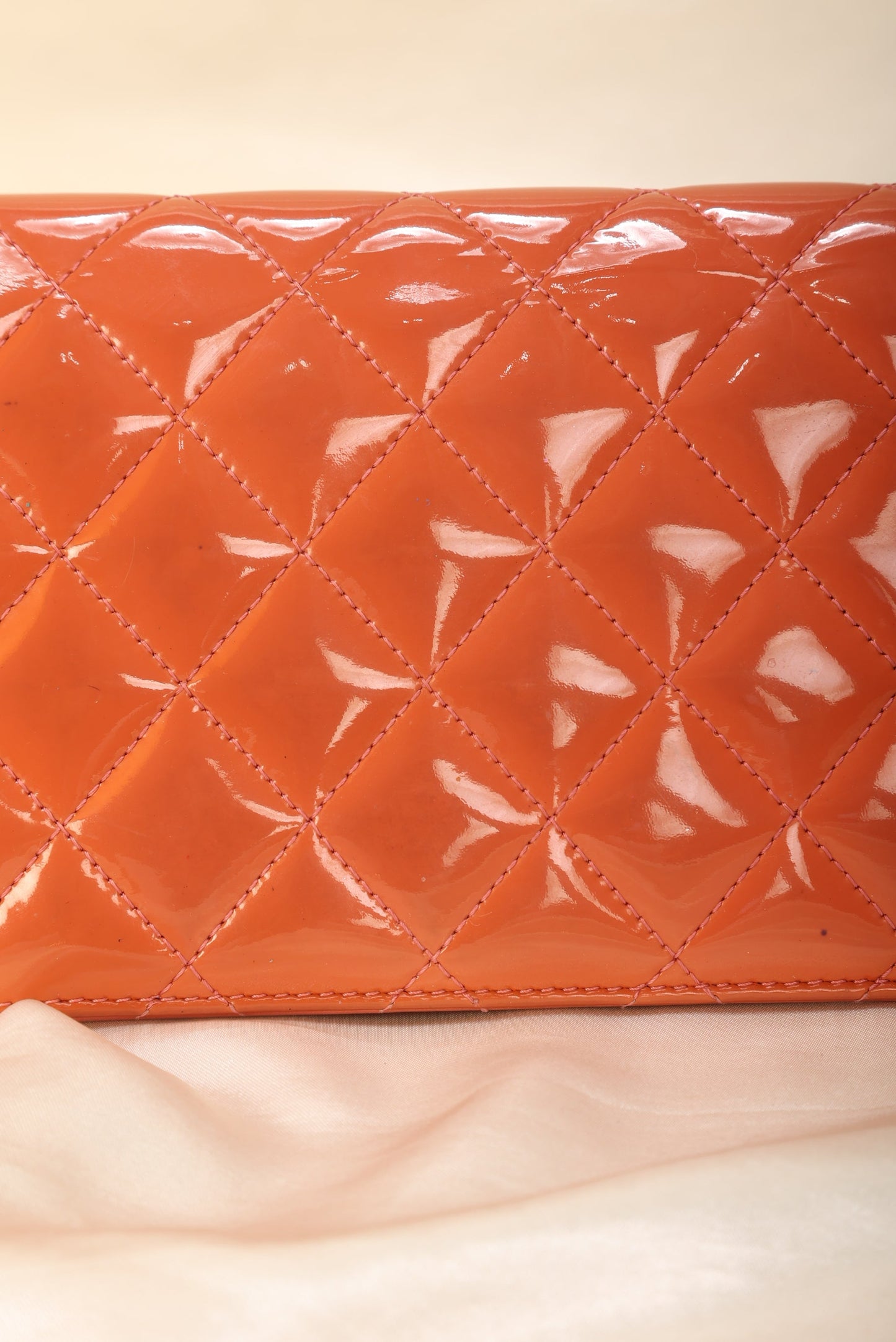 Chanel Patent Wallet on Chain