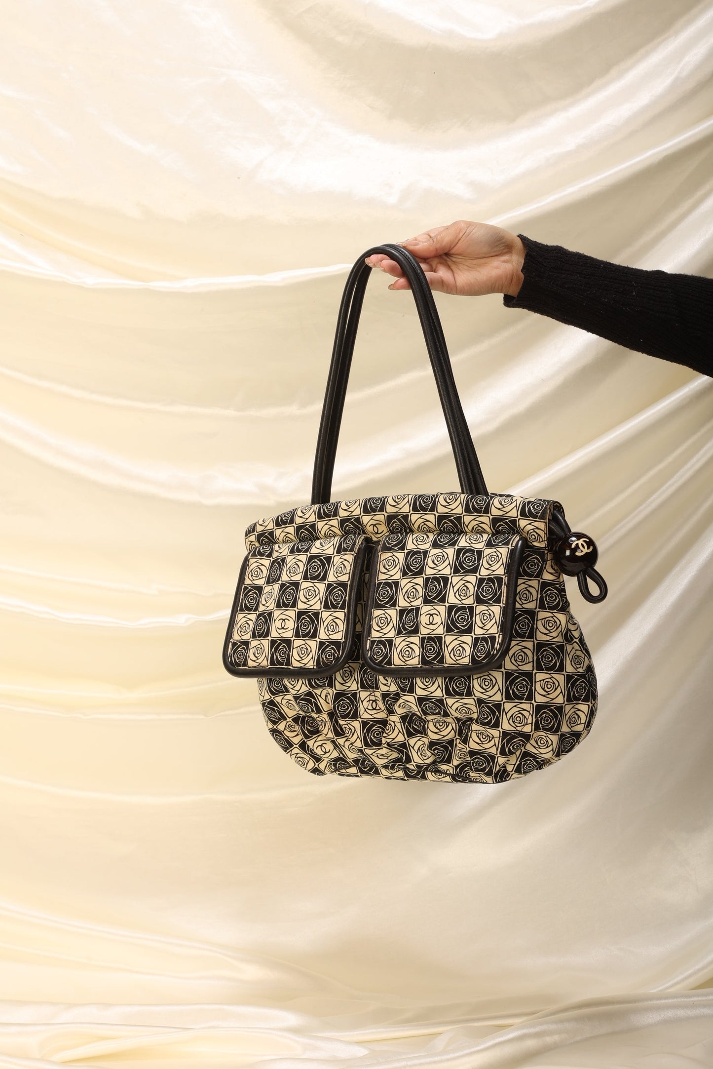 Chanel Canvas Camellia Tote