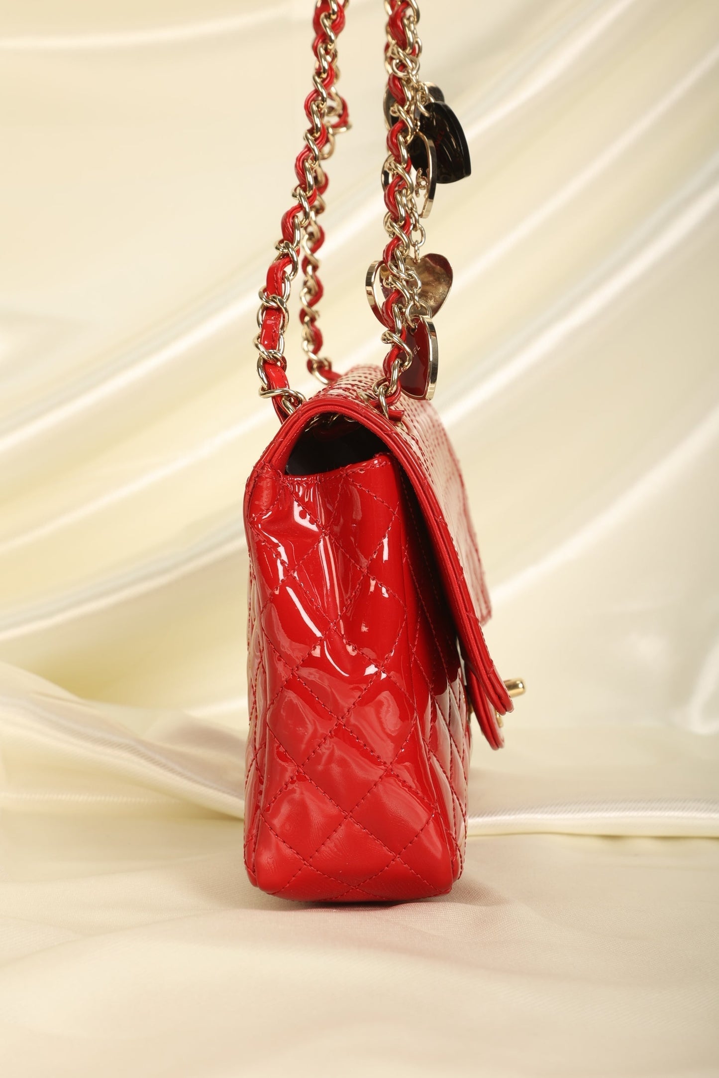 Extremely Rare Chanel Patent Charm Flap Bag