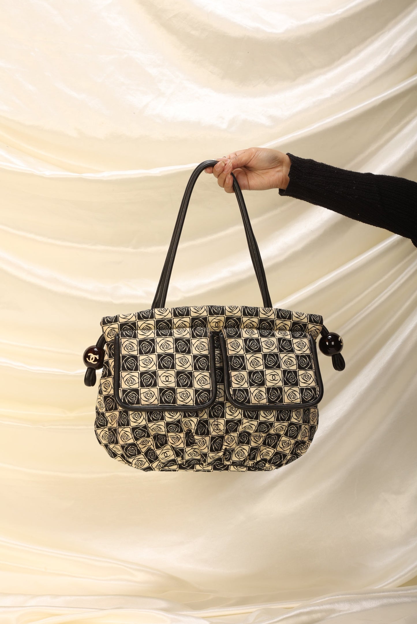 Chanel Canvas Camellia Tote
