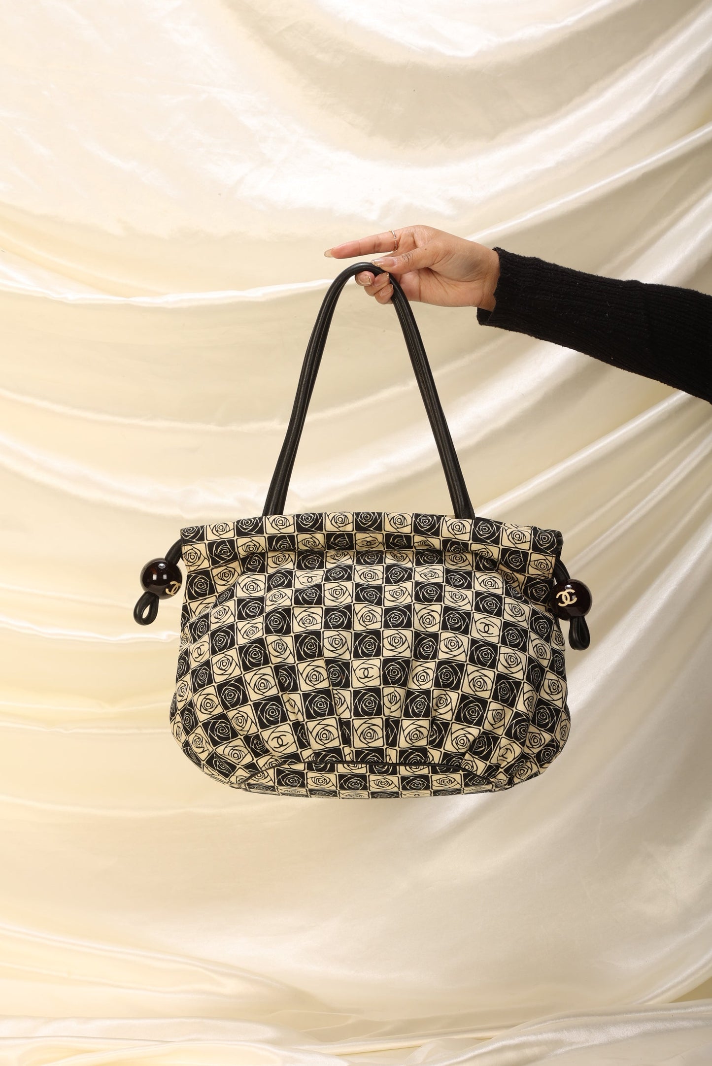 Chanel Canvas Camellia Tote