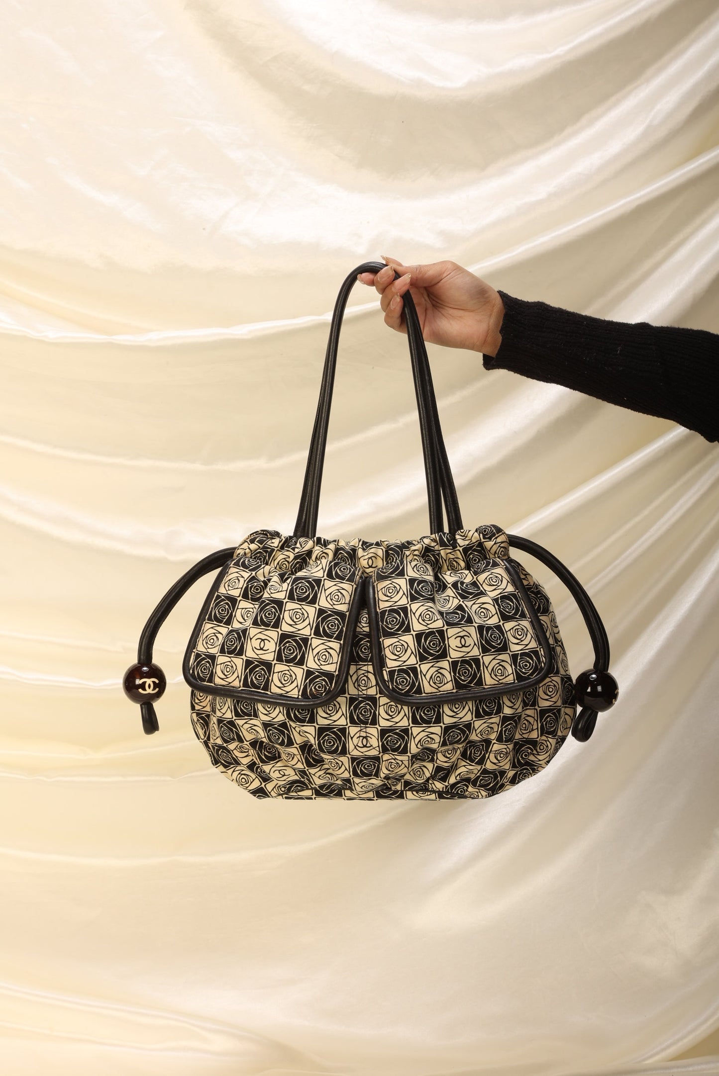 Chanel Canvas Camellia Tote