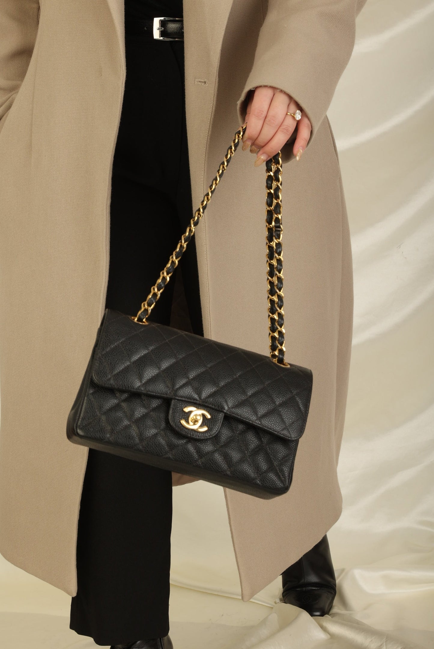 Chanel 2003 Caviar Small Double Flap