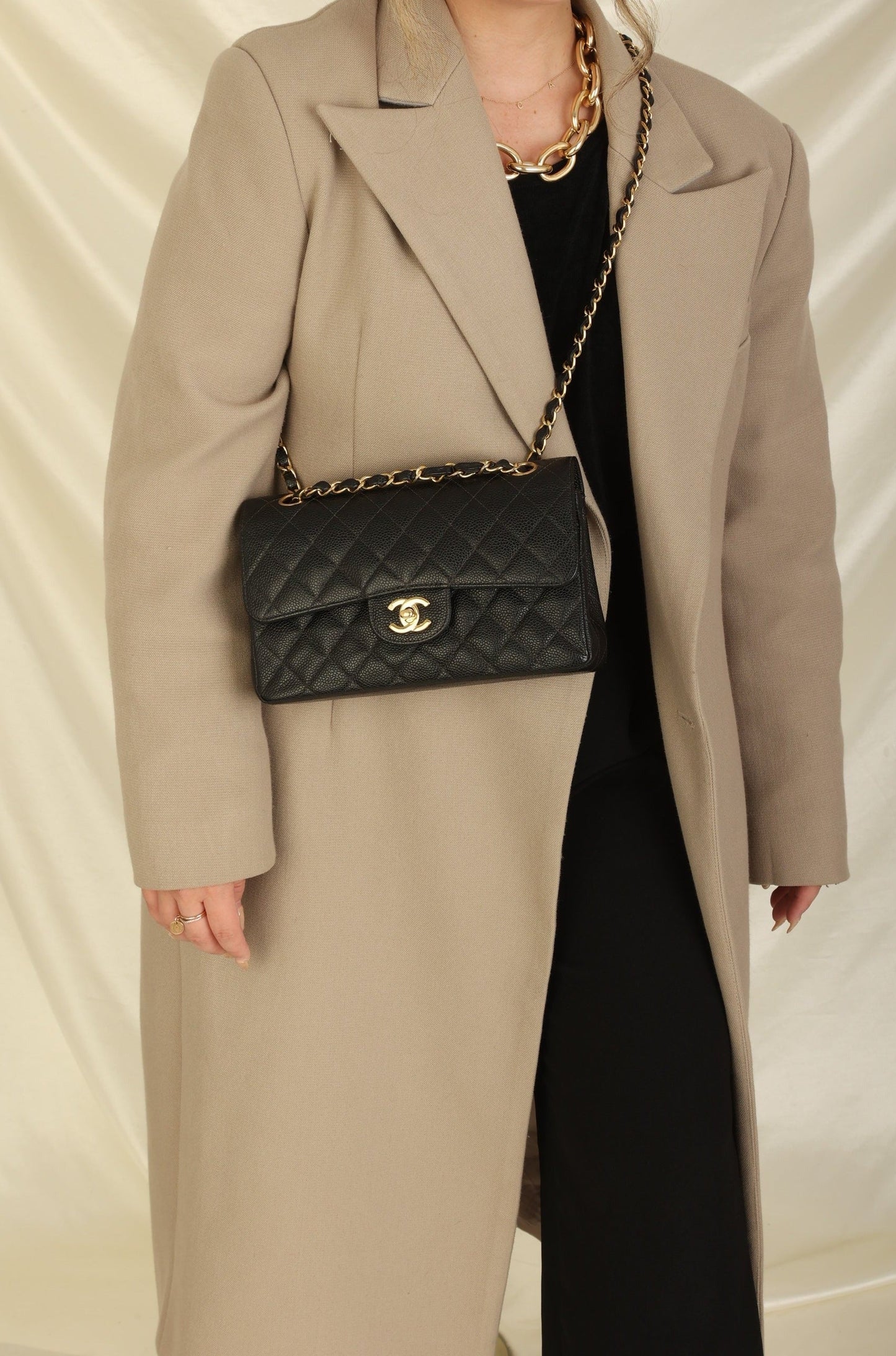 Chanel 2003 Caviar Small Double Flap