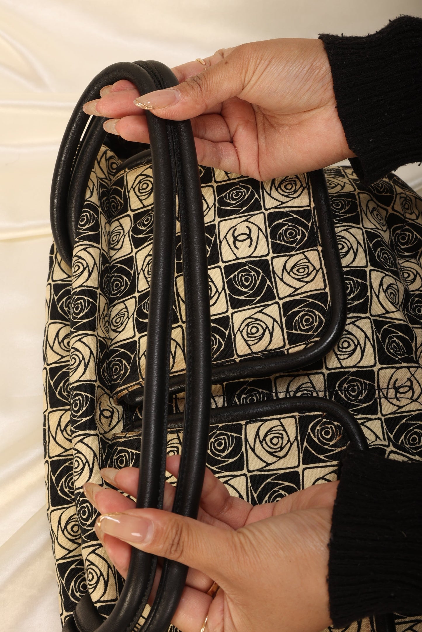Chanel Canvas Camellia Tote