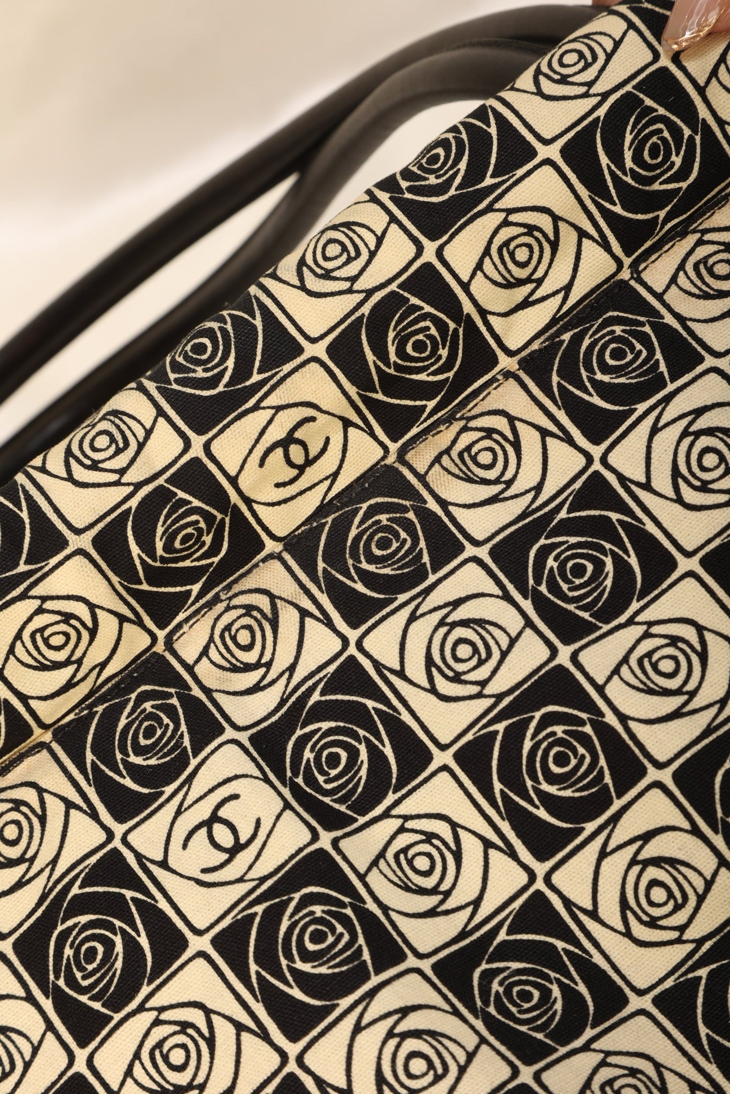 Chanel Canvas Camellia Tote