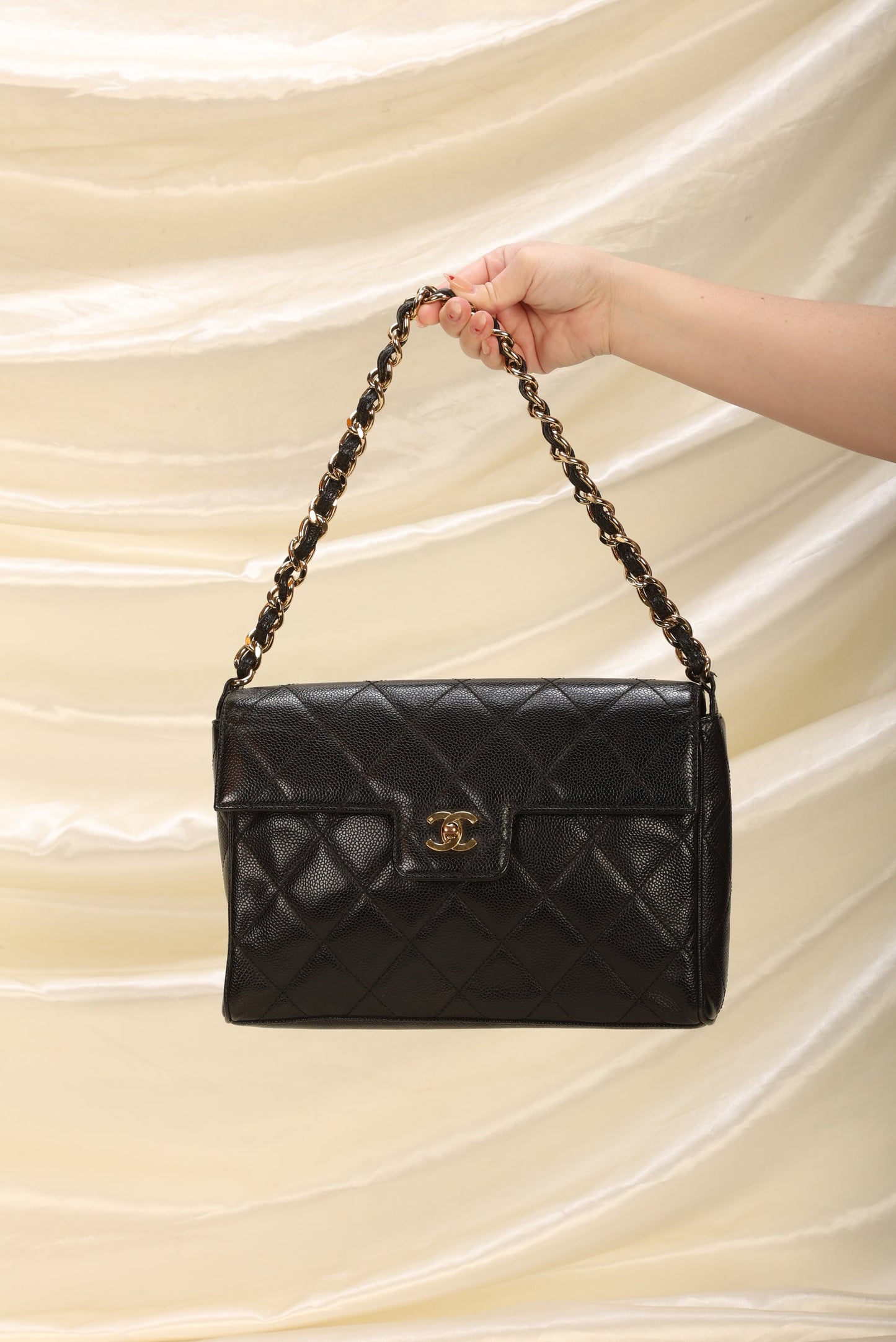 Chanel Caviar Turnlock Flap Bag